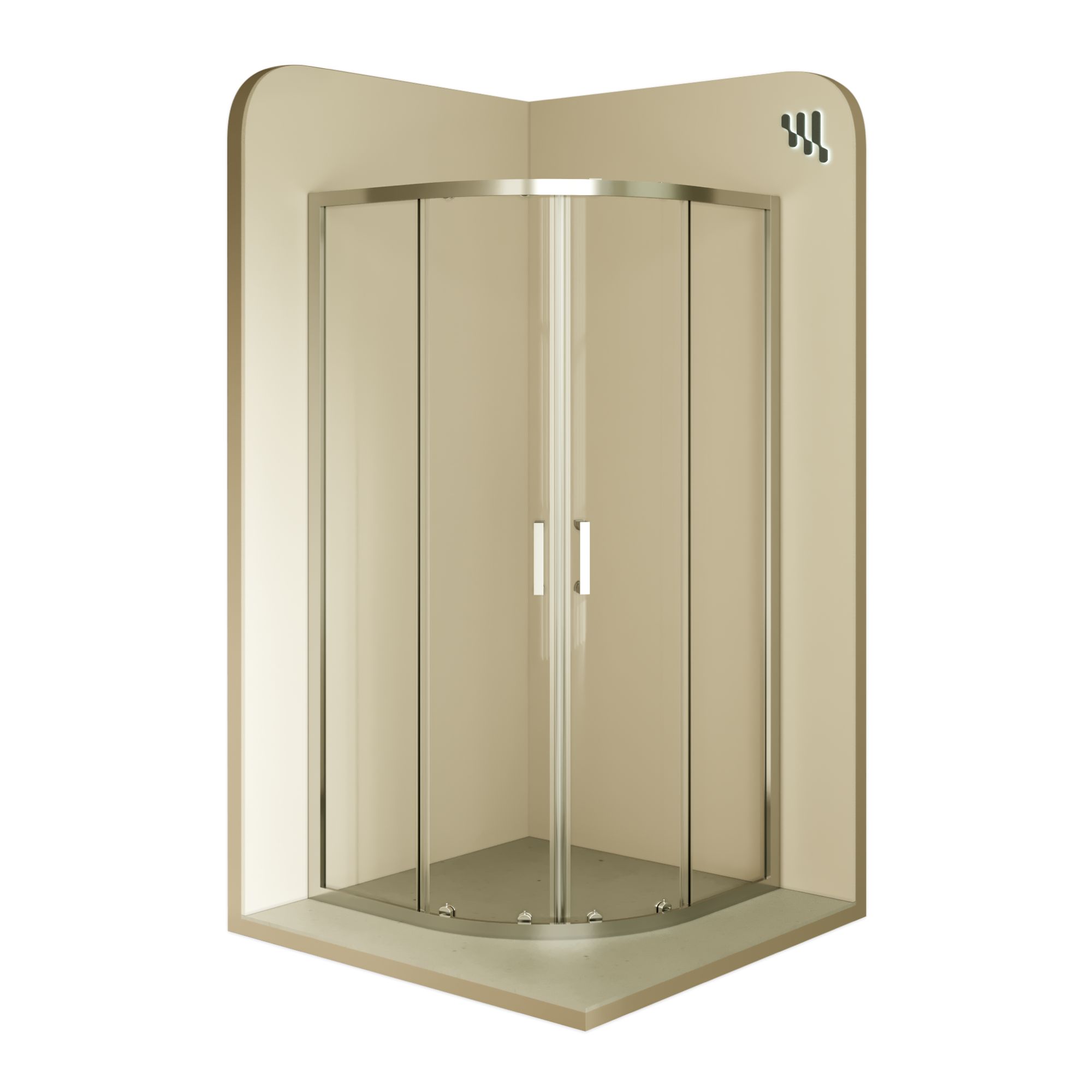 Viertelkreisdusche Ella mit Schiebetüren aus ESG Sicherheitsglas