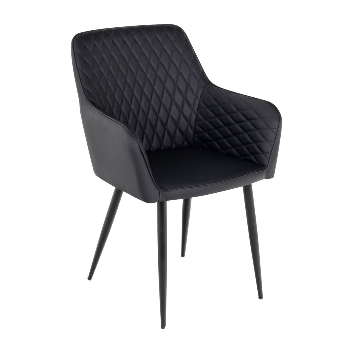 Esszimmerstuhl Wohnzimmerstuhl Watson Schwarz aus Textilleder