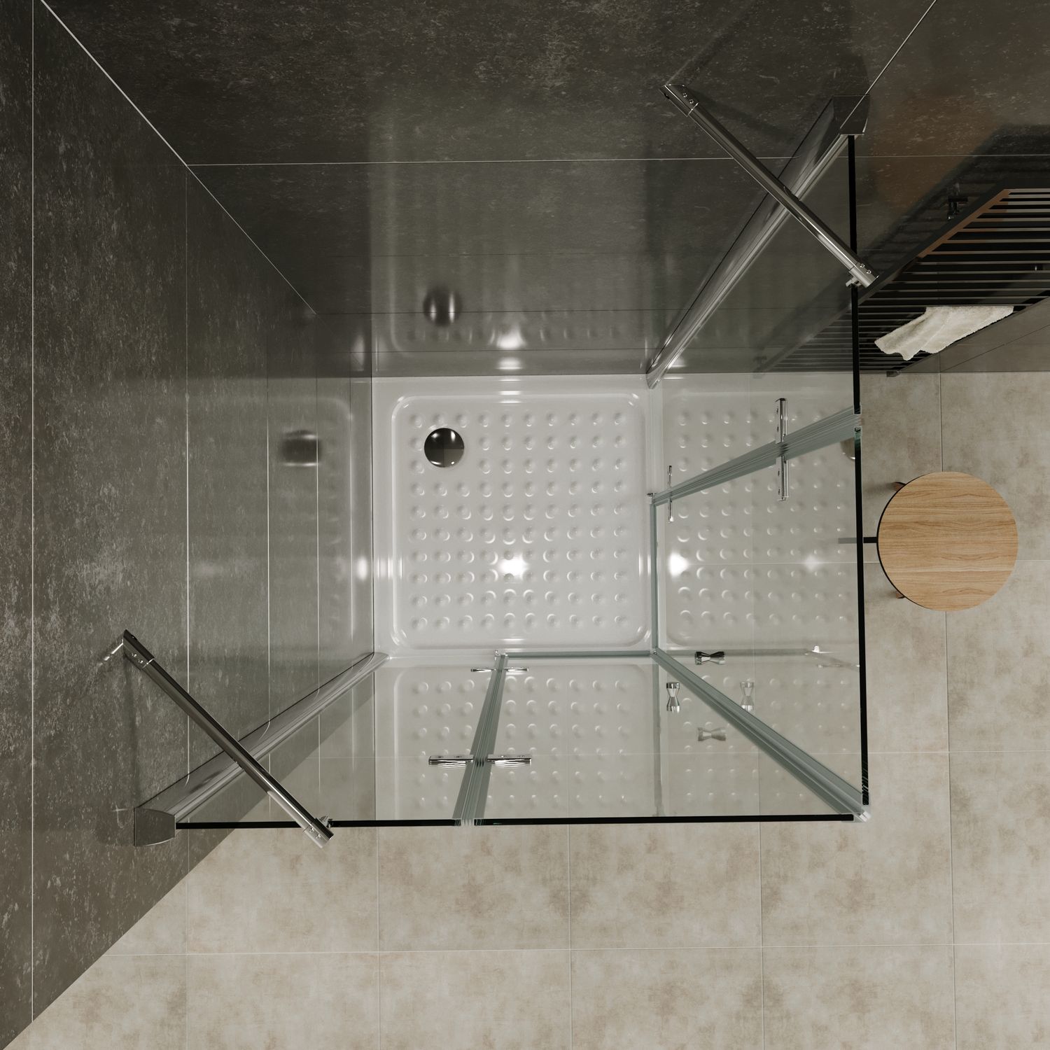 Eckeinstieg Maria mit Klapptüren aus 8 mm ESG Sicherheitsglas Eckeinstieg Maria mit Klapptüren aus 8 mm ESG Sicherheitsglas