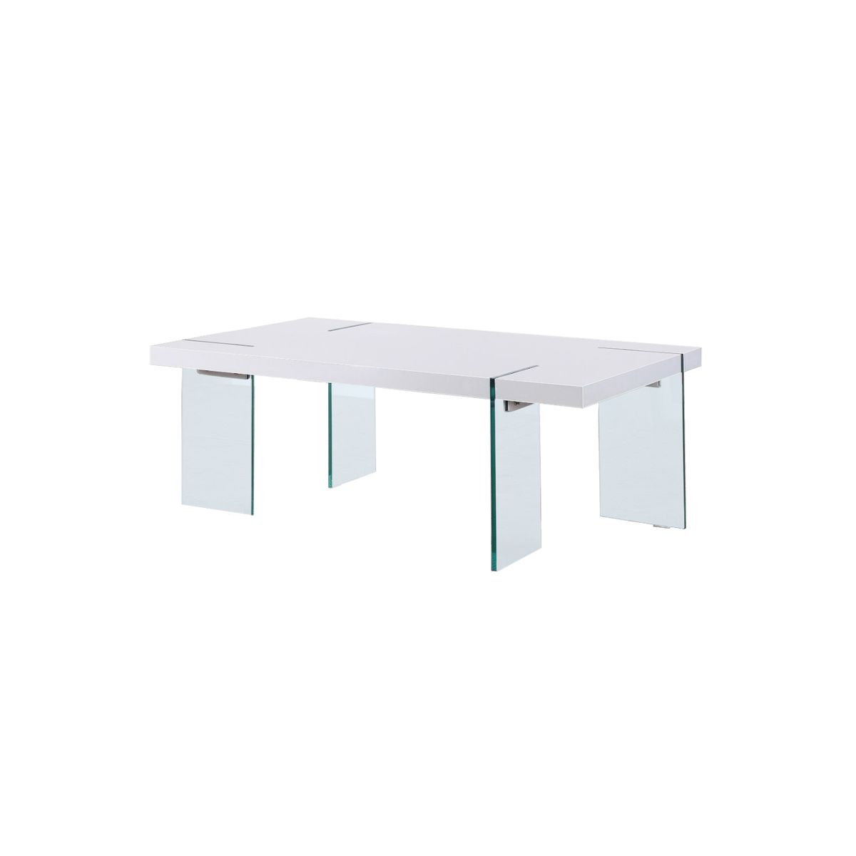 Couchtisch Sofatisch Beistelltisch NOWA mit Glasstützen in Weiß