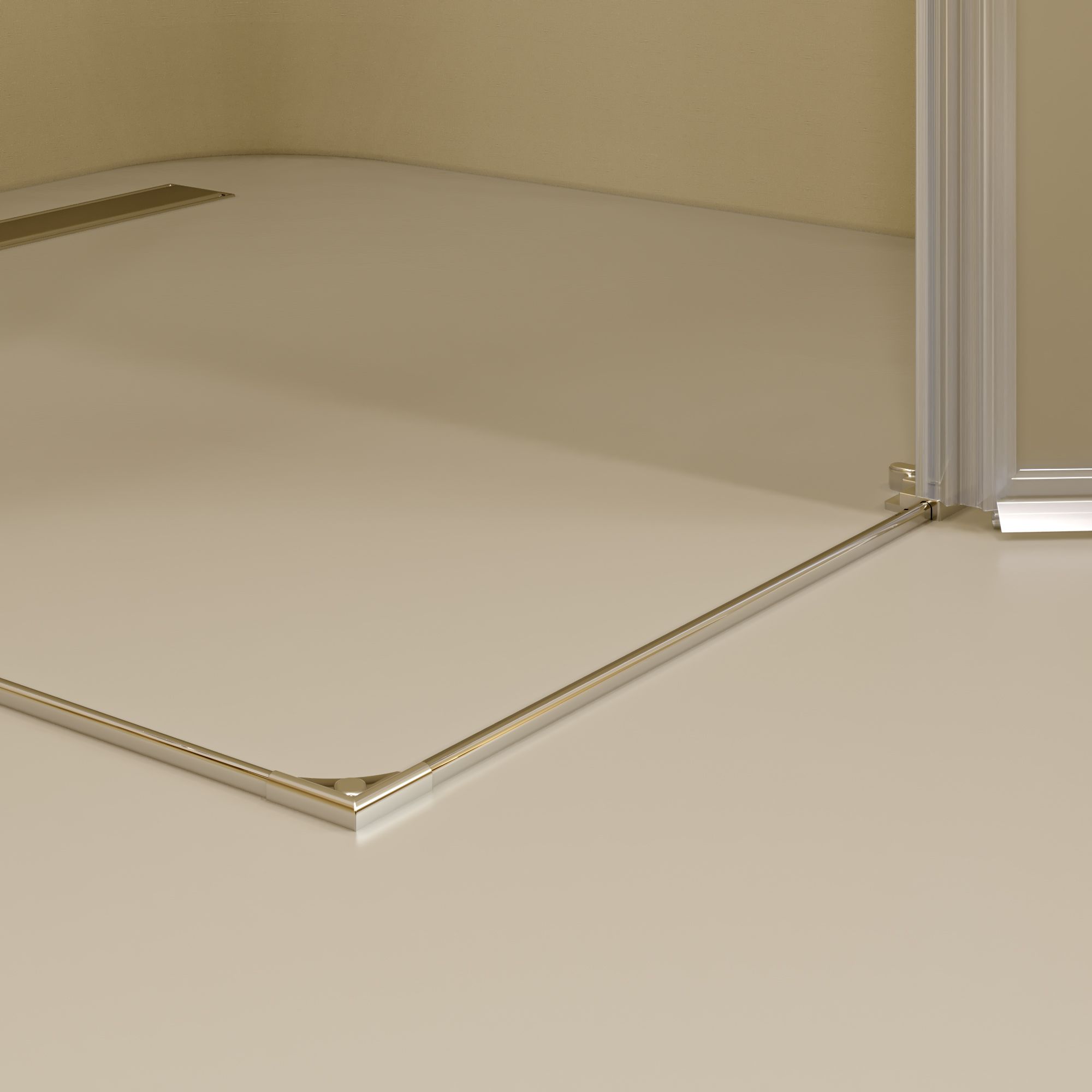 Eckeinstieg Alice mit Klapptüren aus satiniertem ESG Sicherheitsglas