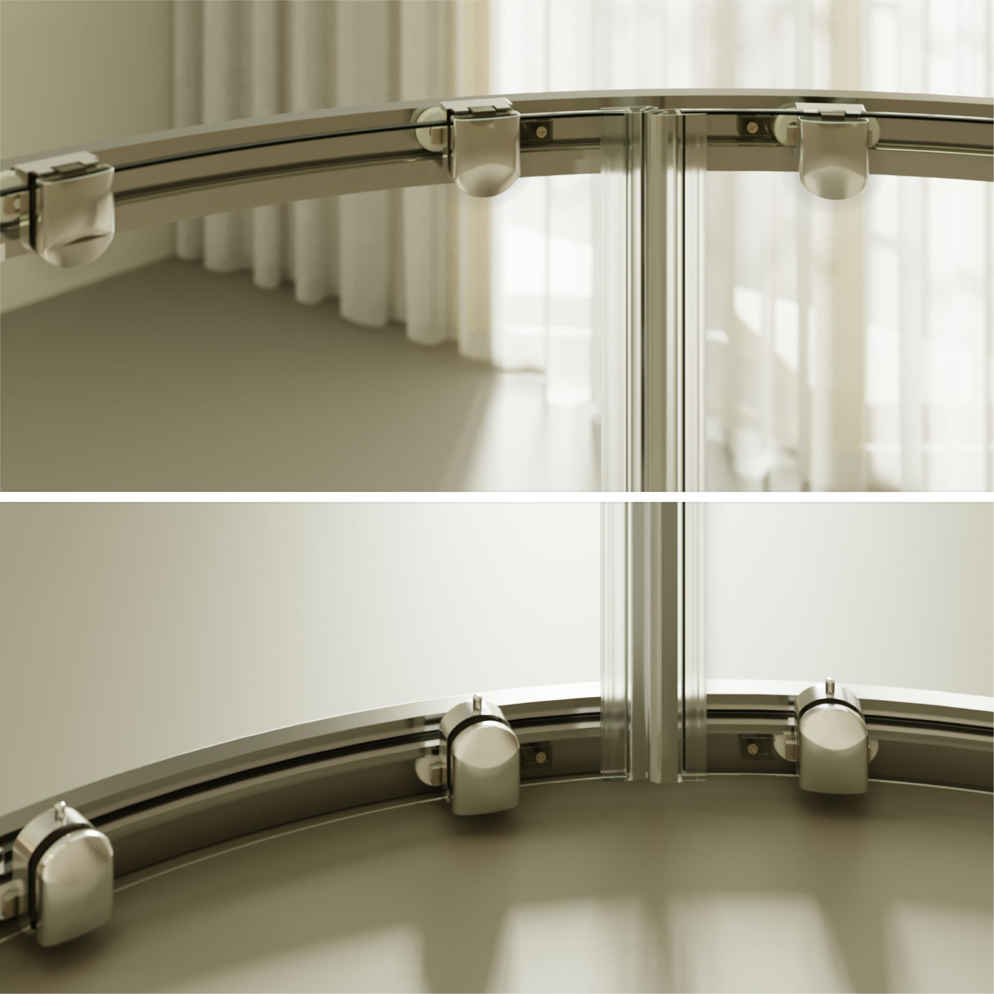 Viertelkreisdusche Ella mit Schiebetüren aus ESG Sicherheitsglas