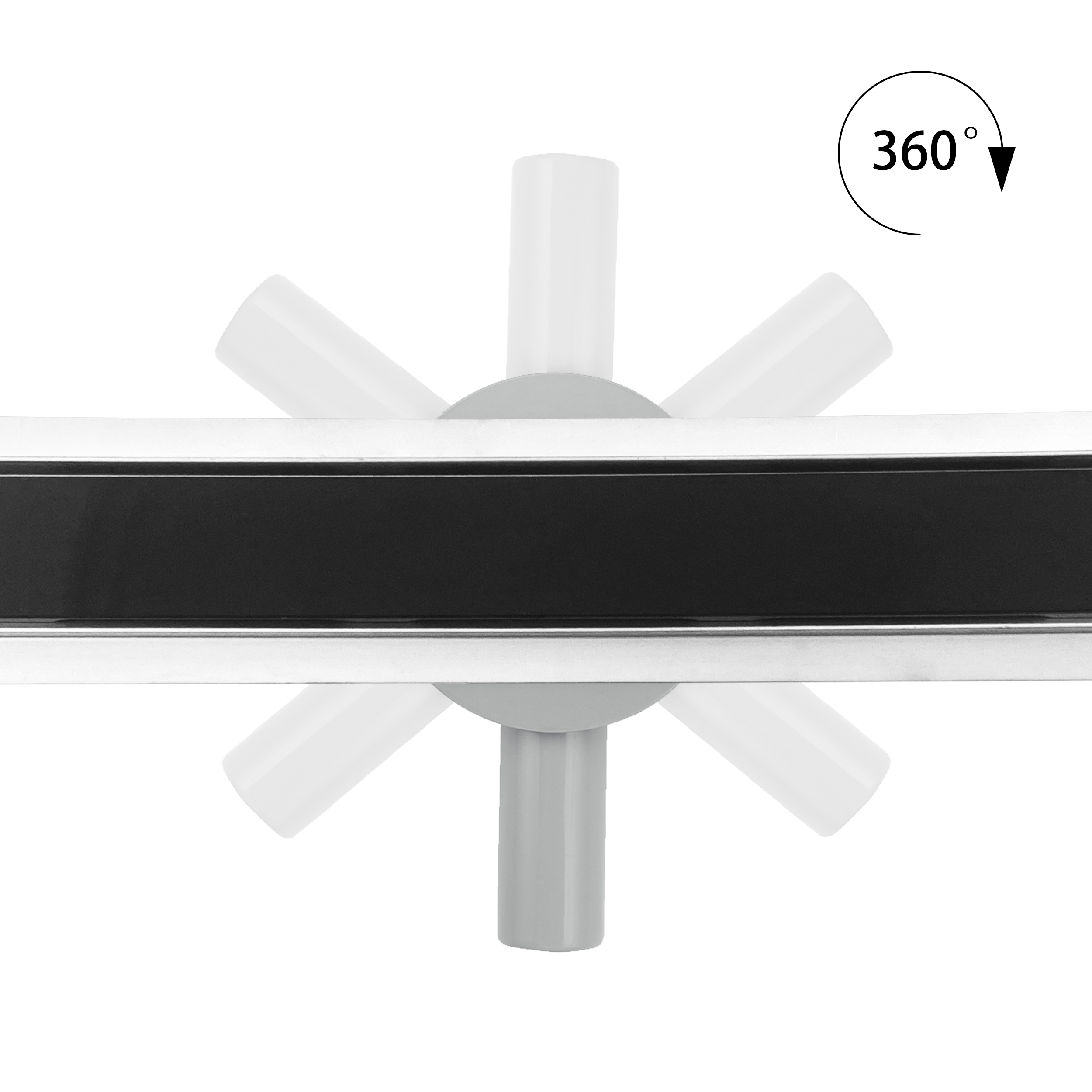 Duschrinne aus Edelstahl mit schwarzem Glas-Ablaufblende für flache Installation B2 Duschrinne aus Edelstahl mit schwarzem Glas-Ablaufblende für flache Installation B2