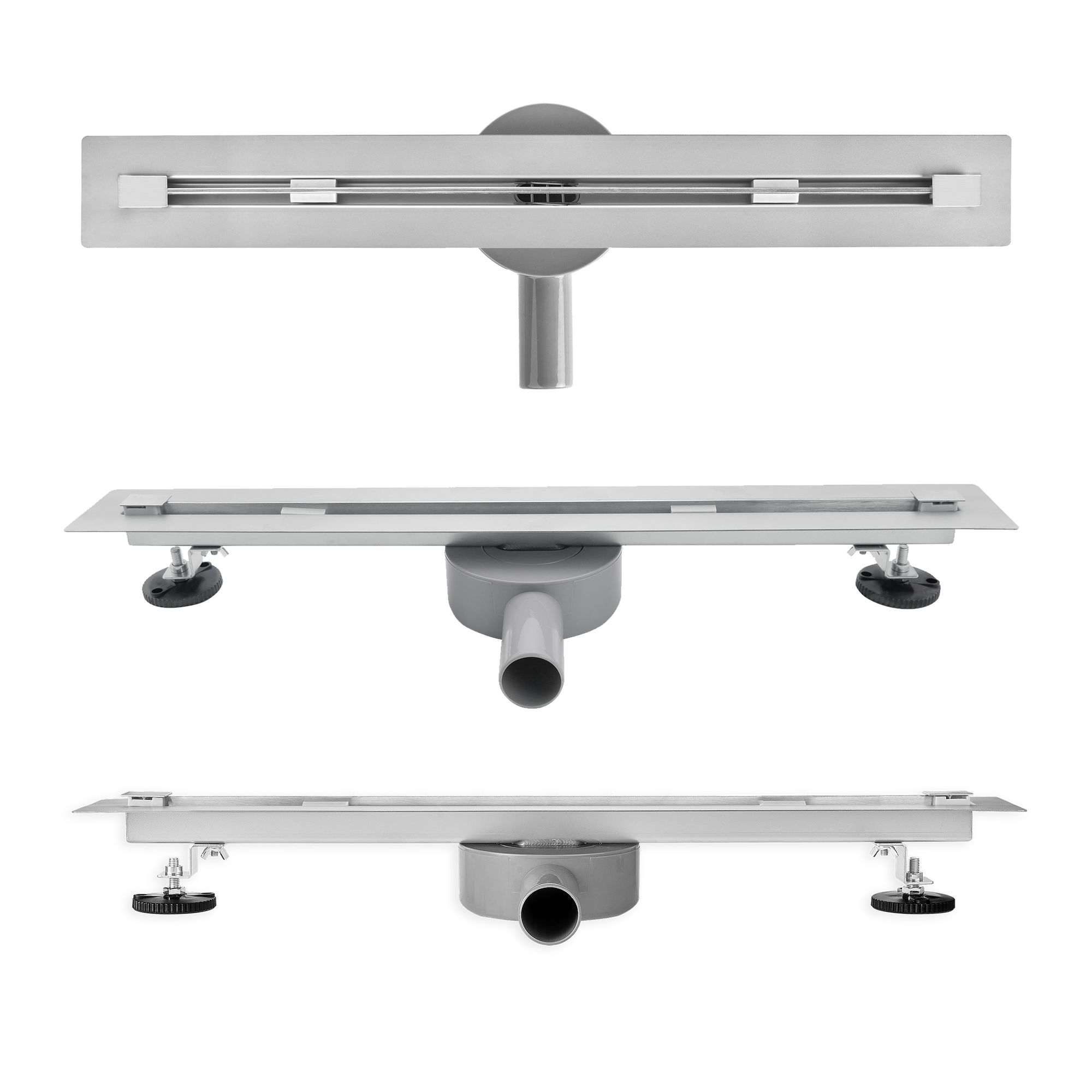 Duschrinne aus Edelstahl mit Randablauf für flache Installation Linear B9 110cm