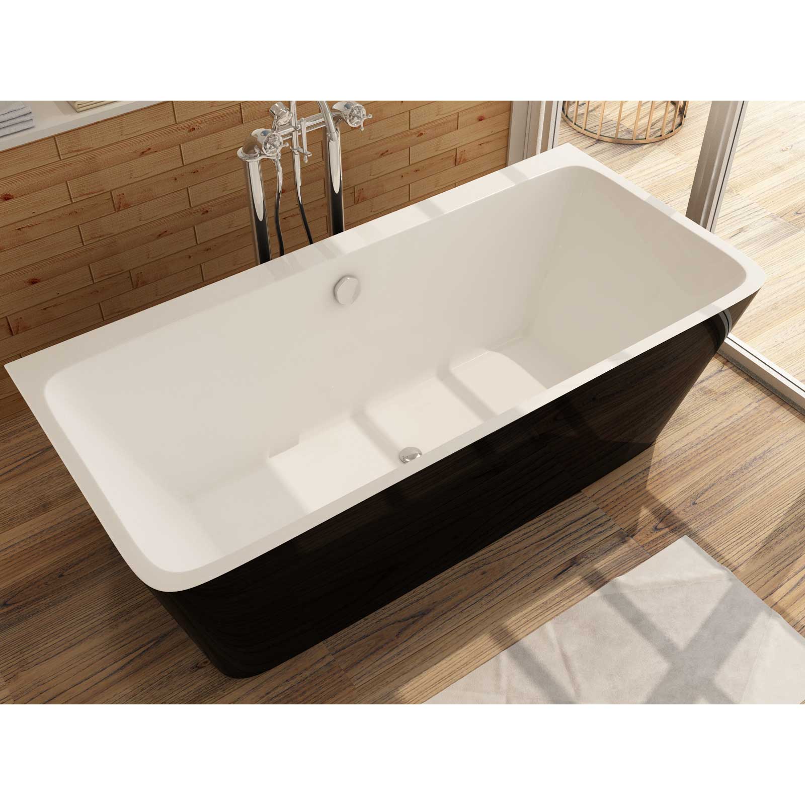 Badewanne aus Sanitäracryl Malmö Schwarz-Weiß - ALLE GRÖßEN