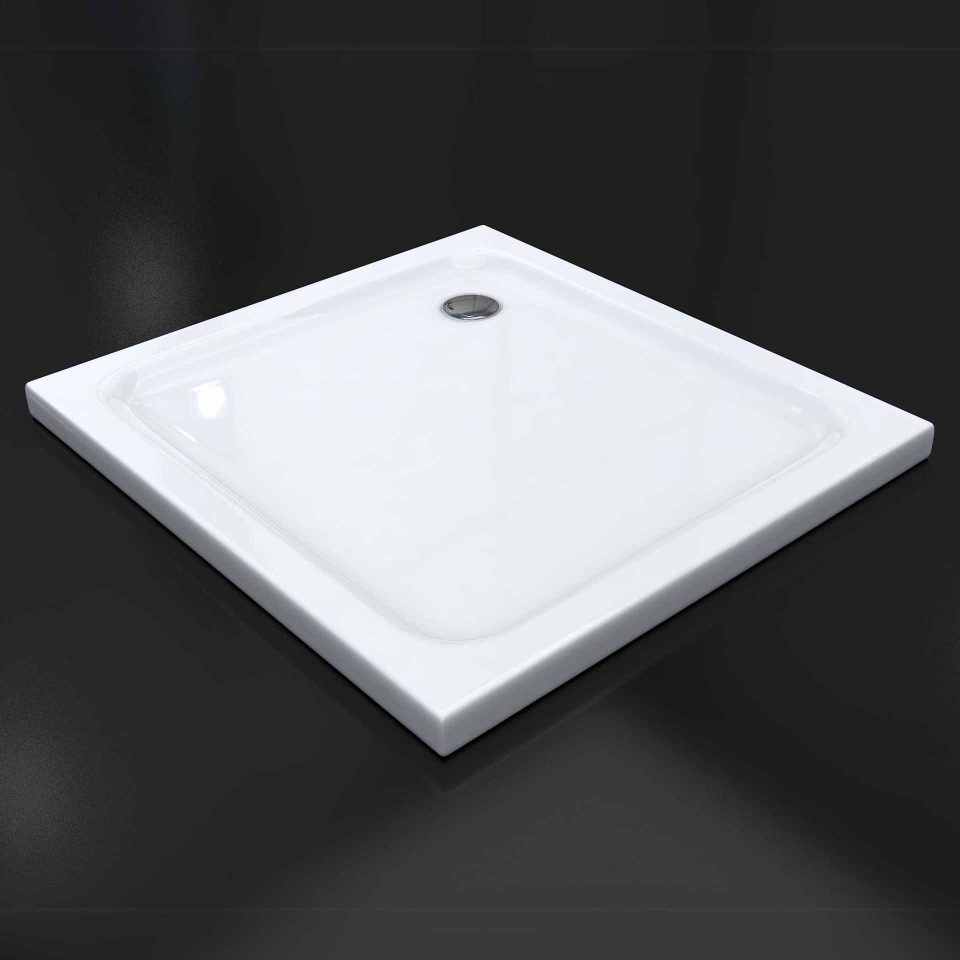 Duschwanne Shimmer in Weiß aus Sanitäracryl inkl. Ablaufgarnitur - 95x95 cm