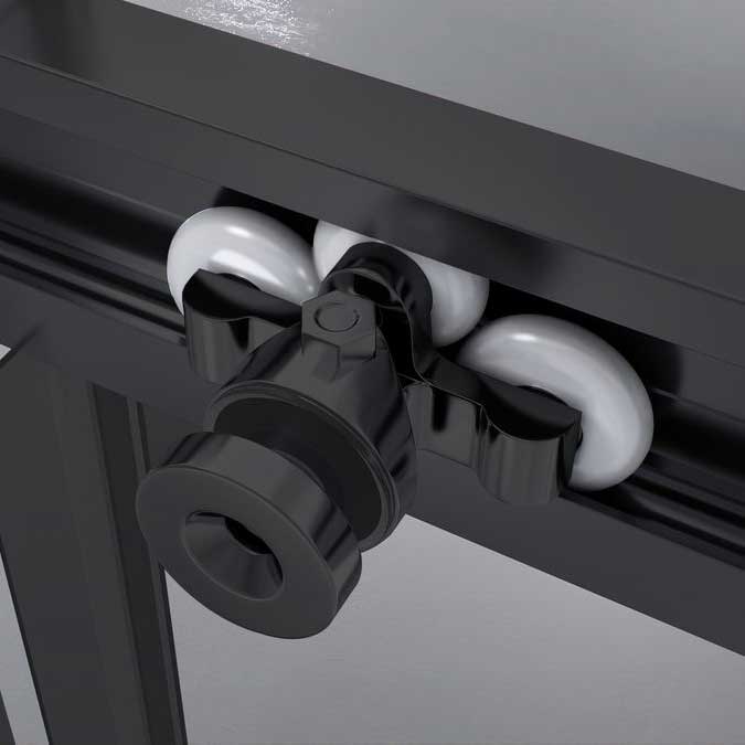 Eckeinstieg Kaylee BLACK mit Schiebetüren aus ESG Sicherheitsglas 195cm-90x90 cm