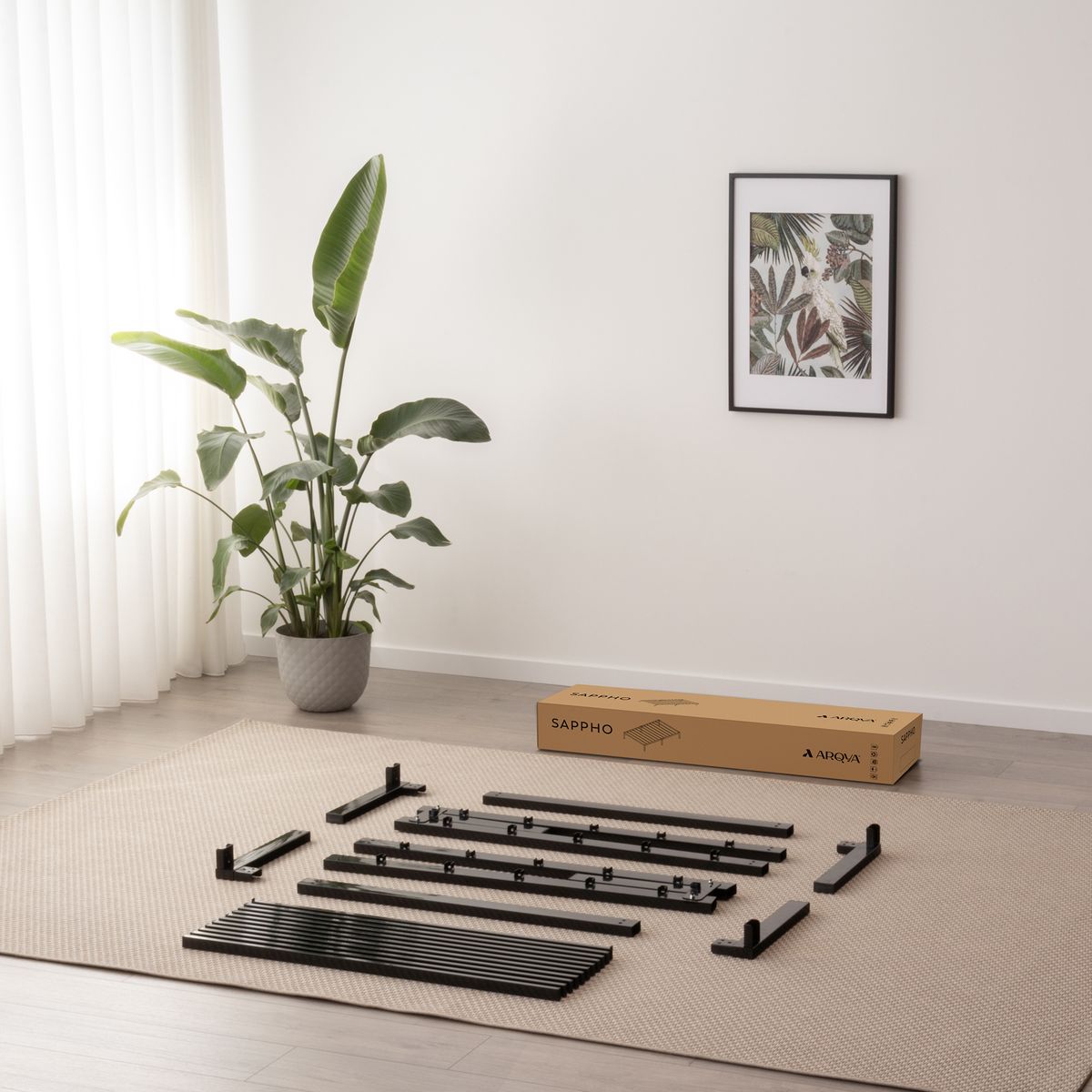 Gästebett Metallbett Einzelbettgestell Sappho Black mit Stauraum 90x200cm