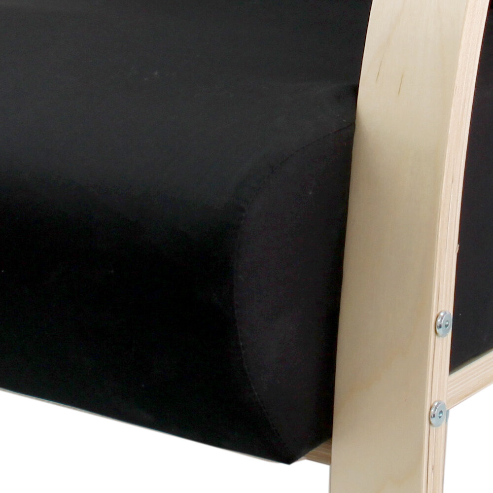 Polstersessel Lounge Sessel mit hochwertigem gepolsterten Stoffbezug - Schwarz
