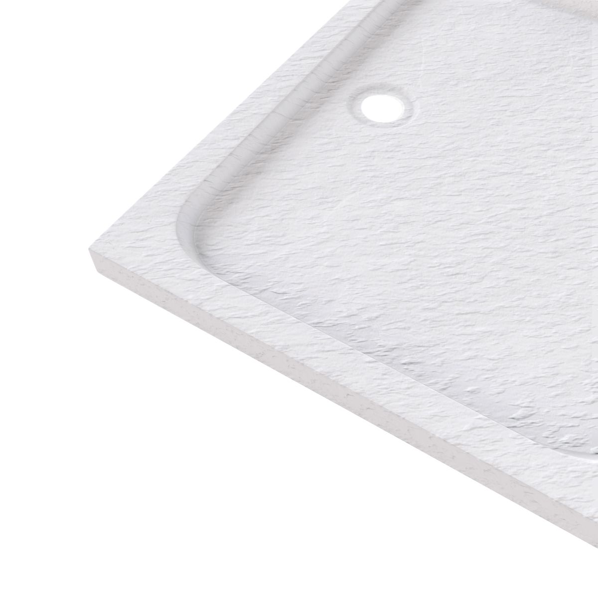 Duschwanne Shimmer STONE aus Sanitäracryl inkl. Ablaufgarnitur - Weiß 95x95 cm