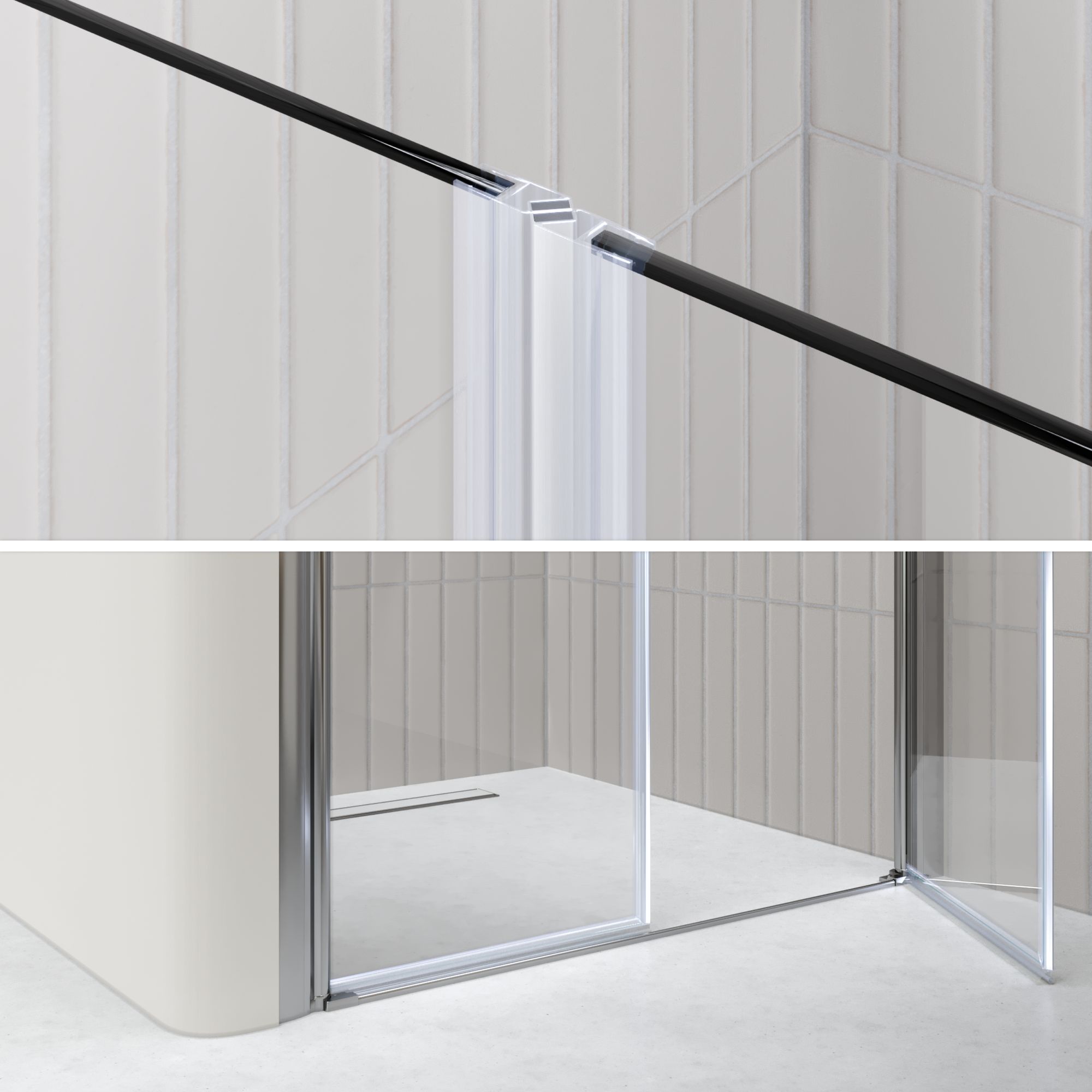 Duschtür Lima mit Pendeltüren 68-140 cm aus ESG Sicherheitsglas