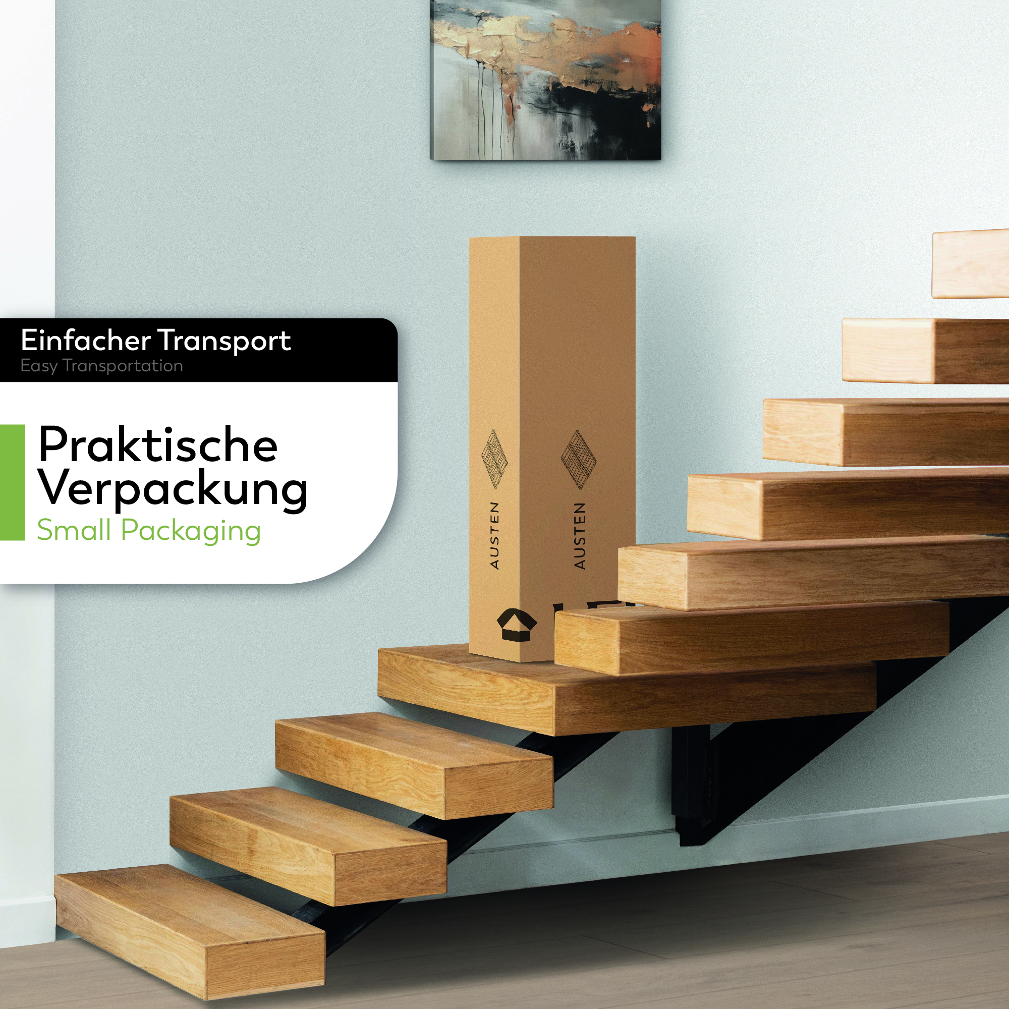 Metallbett AUSTEN BLACK mit Holzlamellen – Stabiler Metallrahmen in Schwarz, 23 cm Höhe & praktische Unterbett-Aufbewahrung 90x200