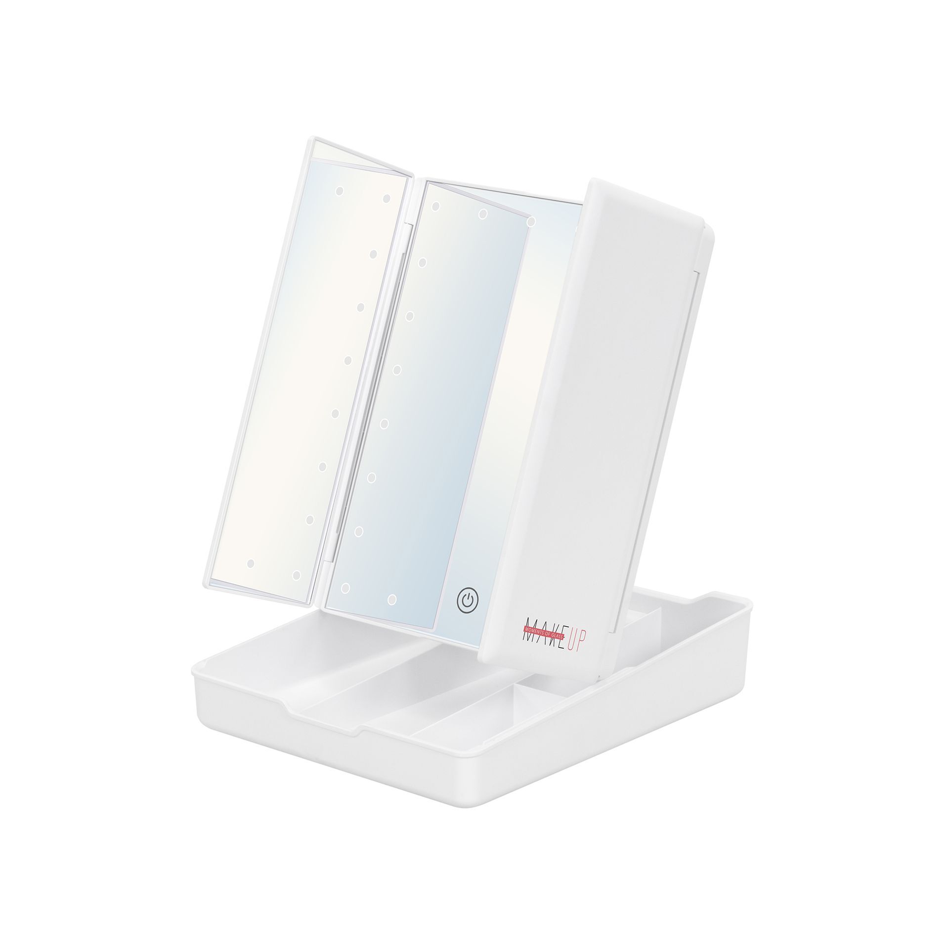 Schminkspiegel mit Vergrößerung MakeUp BOX, mit 21 dimmbaren LED-Lampen