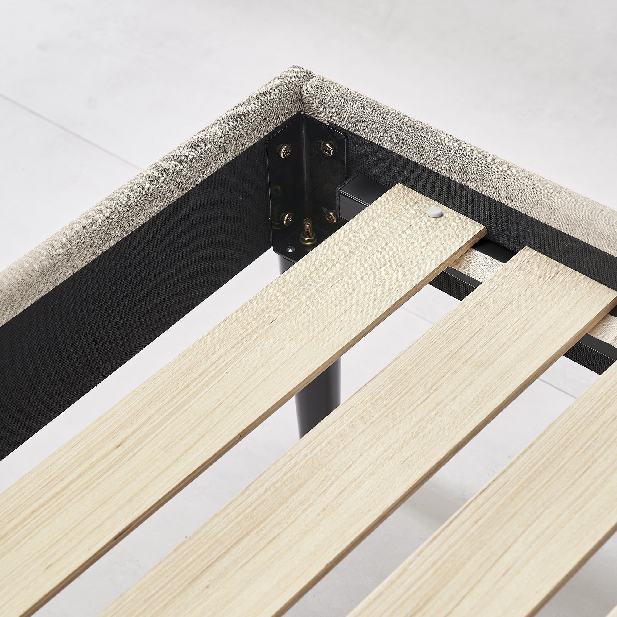 Design Polsterbettt Emily in Beige 90cm-200cm