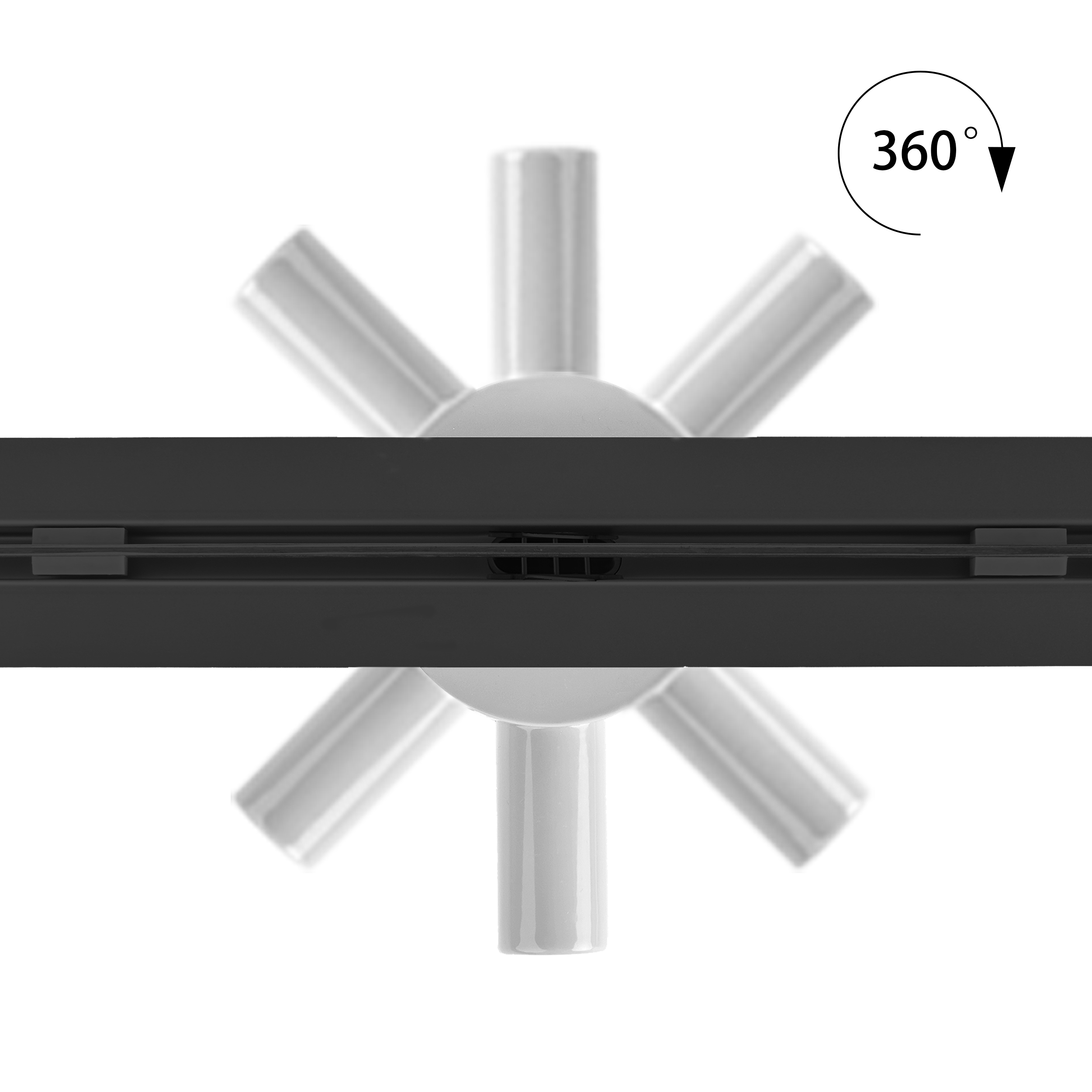 Duschrinne aus Edelstahl sehr flach - Siphon 360 Grad beweglich - Linear Schwarz B13 90 cm