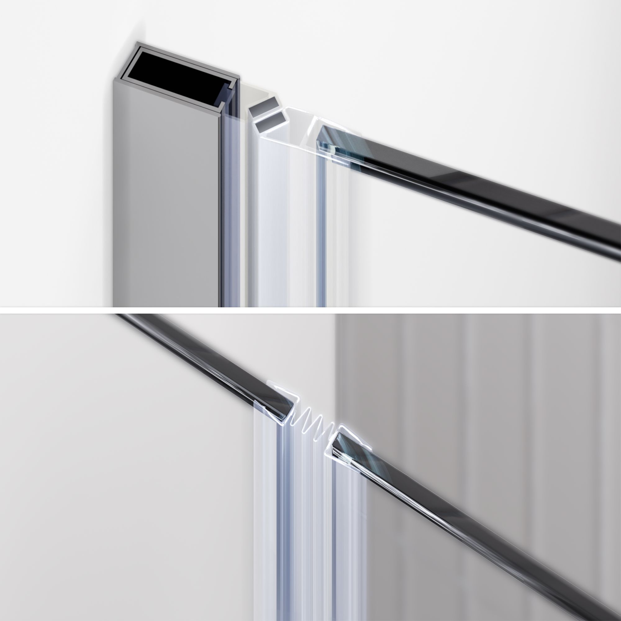 Duschtür Mila mit Falttür aus klarem ESG Sicherheitsglas Duschtür Mila mit Falttür aus klarem ESG Sicherheitsglas