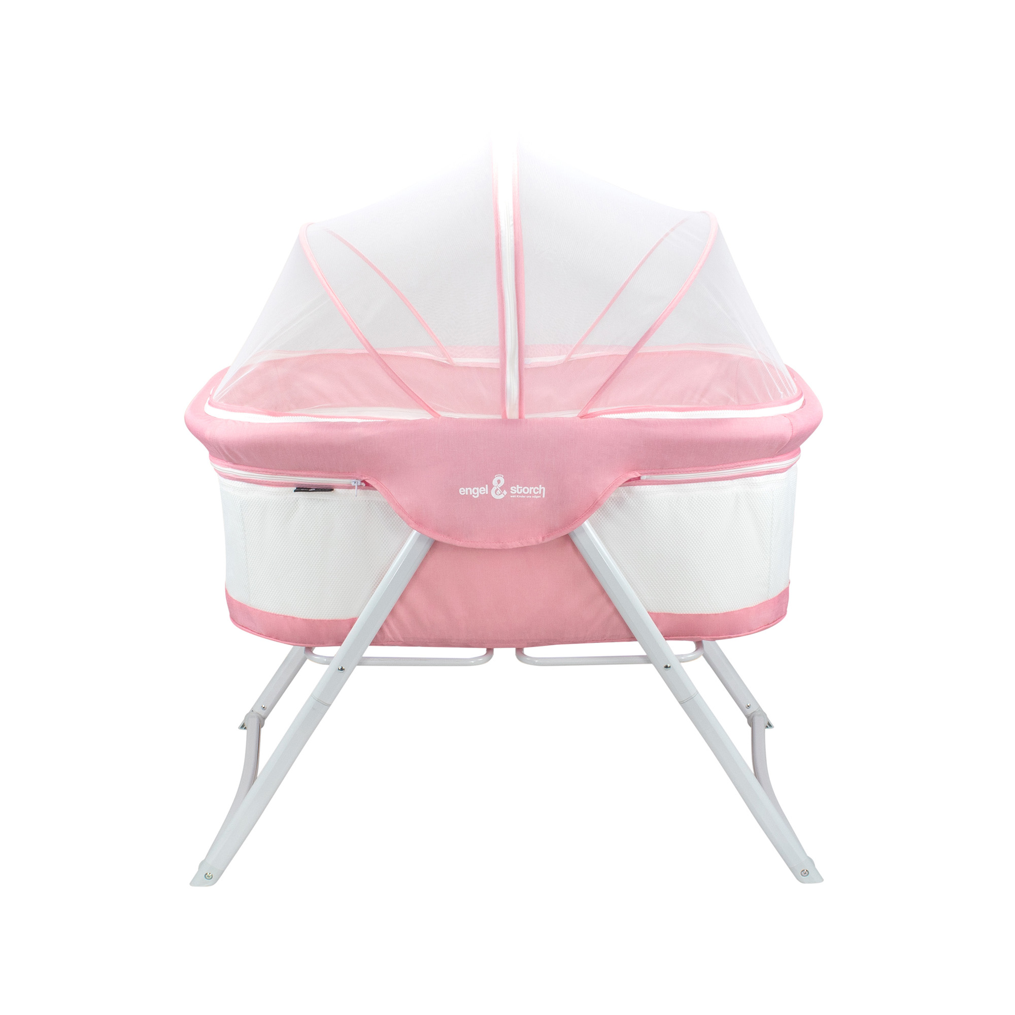 Reisebett BEBITO inkl. Moskitohaube und Tragetasche Pink