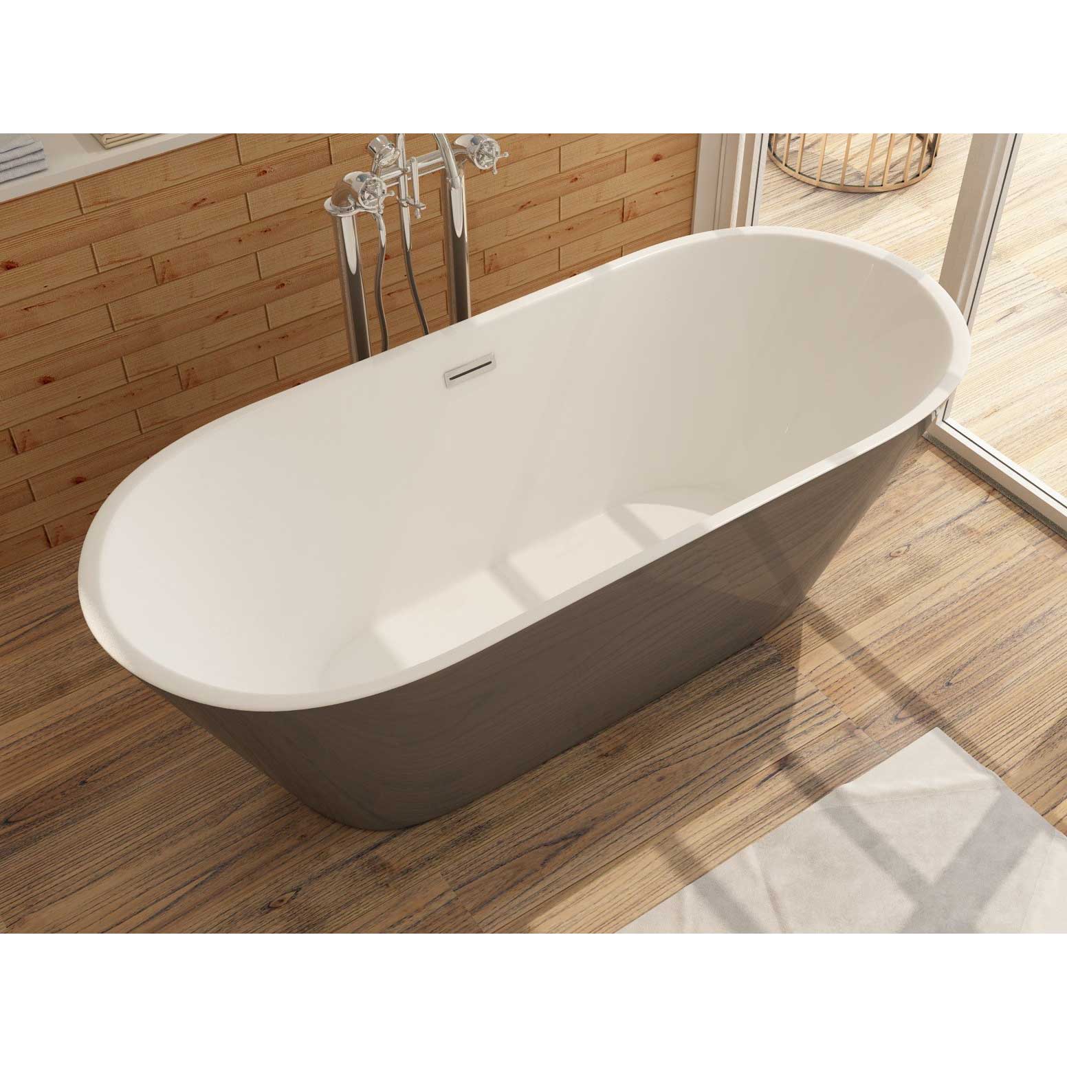 Freistehende Badewanne aus Sanitäracryl Lugano Grau-Weiß Freistehende Badewanne aus Sanitäracryl Lugano Grau-Weiß