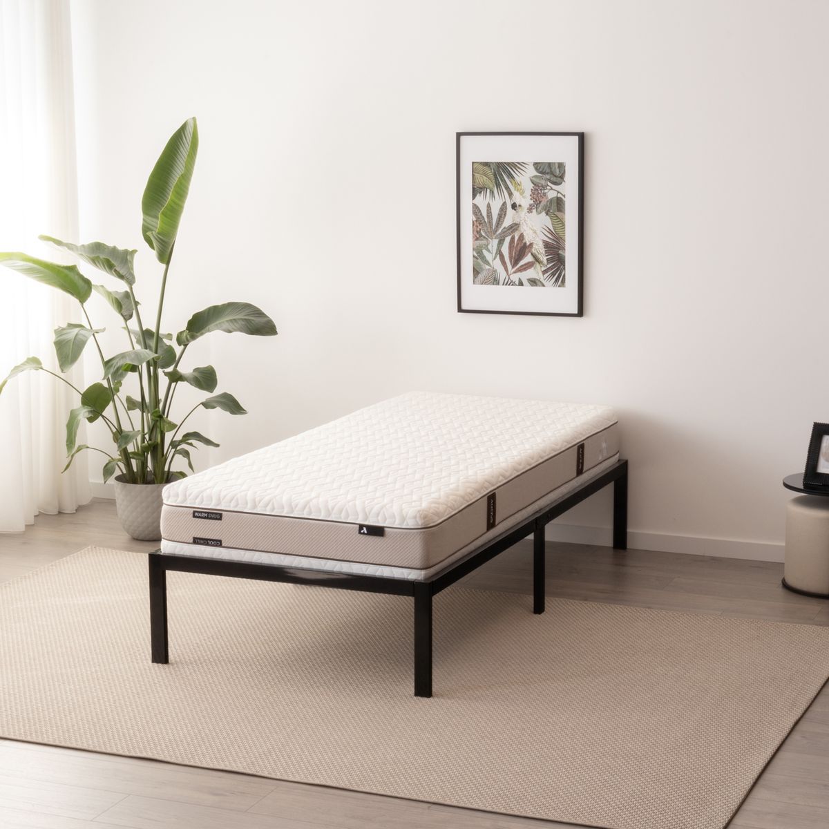 Gästebett Metallbett Einzelbettgestell Sappho Black mit Stauraum 90x200cm