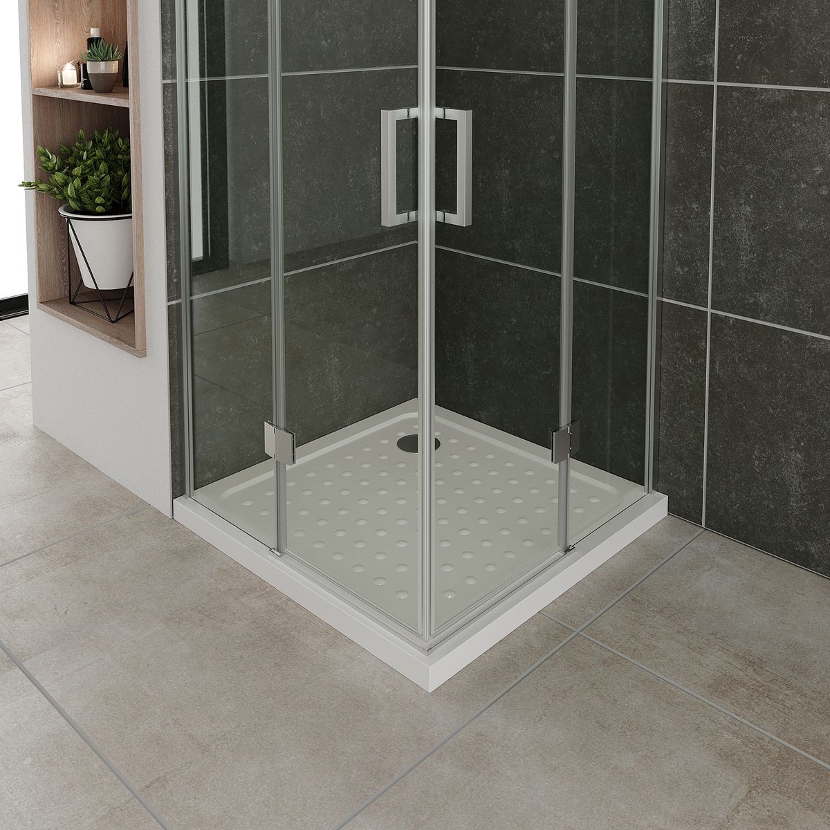 Eckeinstieg Celine mit Klapptüren aus ESG Sicherheitsglas