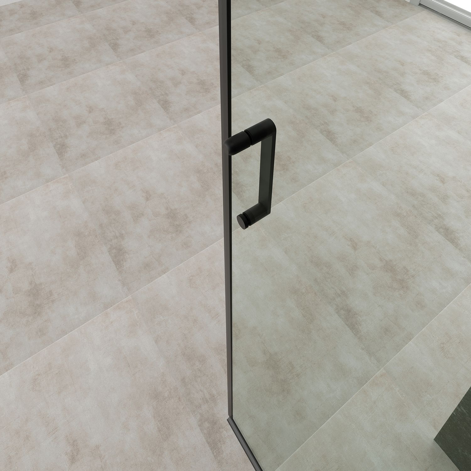 Eckeinstieg Linda mit Klapptüren und schwarzen Profilen aus ESG Sicherheitsglas Eckeinstieg Linda mit Klapptüren und schwarzen Profilen aus ESG Sicherheitsglas