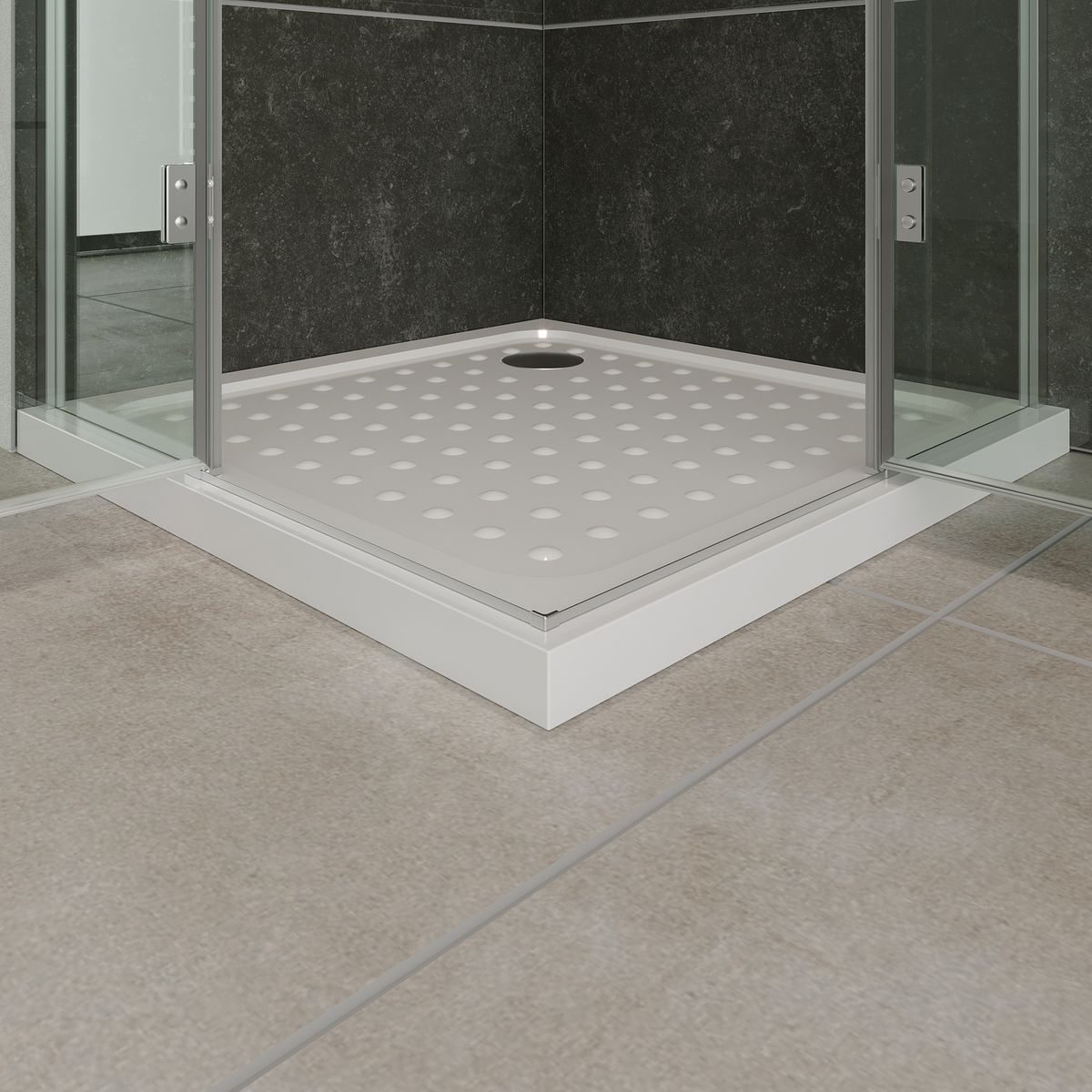 Eckeinstieg Celine mit Klapptüren aus ESG Sicherheitsglas Eckeinstieg Celine mit Klapptüren aus ESG Sicherheitsglas