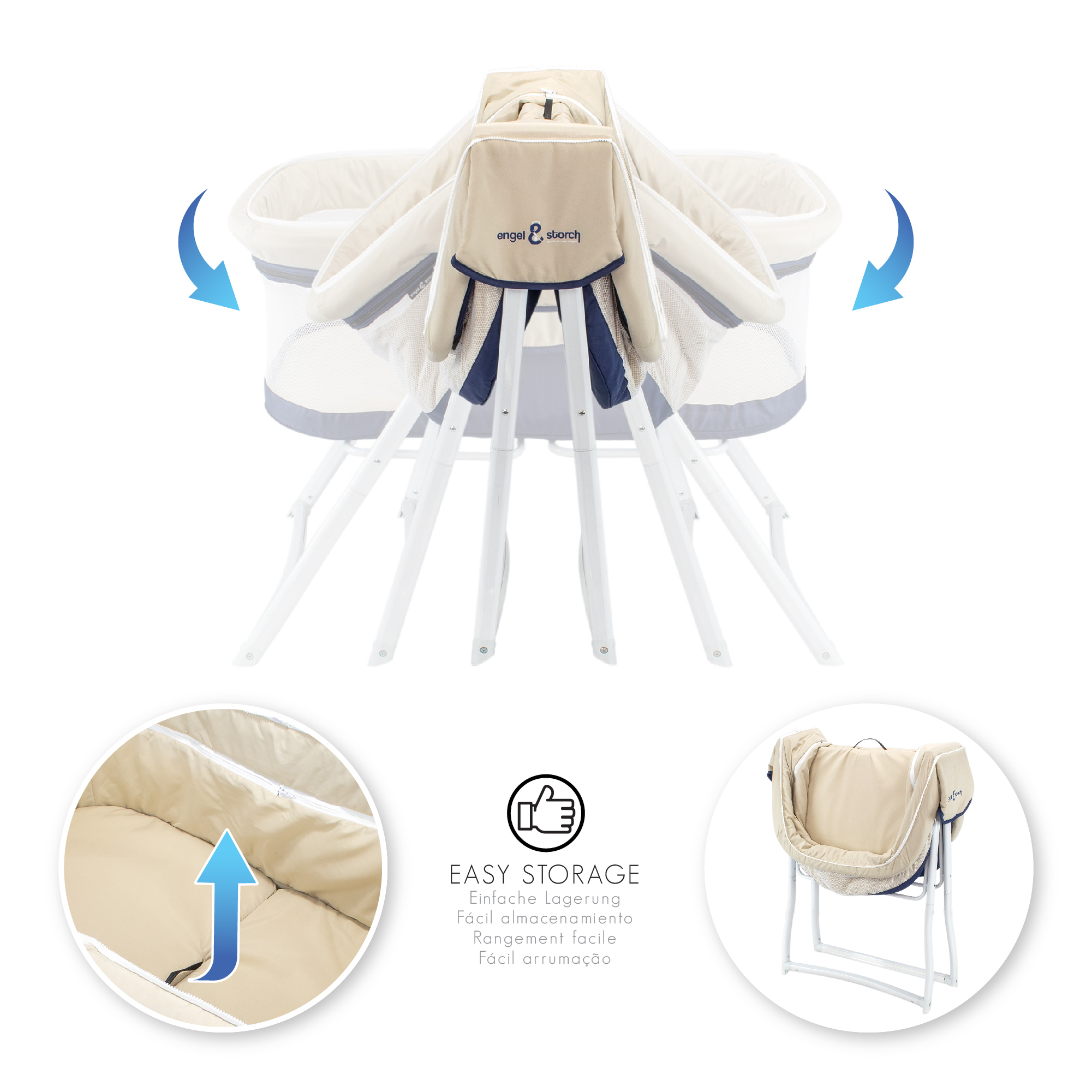 Reisebett BEBITO inkl. Moskitohaube und Tragetasche Blau Reisebett BEBITO inkl. Moskitohaube und Tragetasche Blau