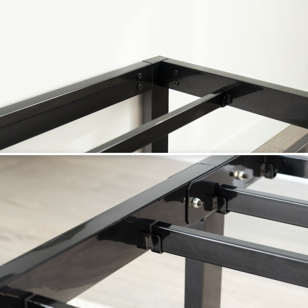 Gästebett Metallbett Einzelbettgestell Sappho Black mit Stauraum 90x200cm