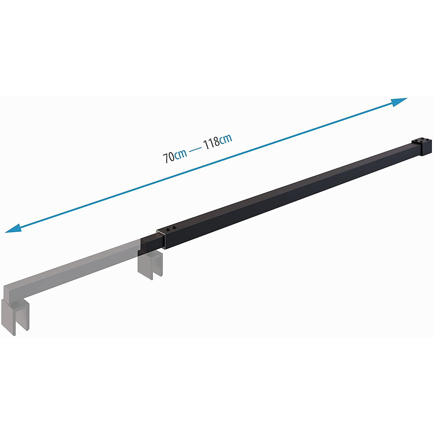 Haltestange für Walk In Duschwände mit Verstellbereich 70-118 cm
