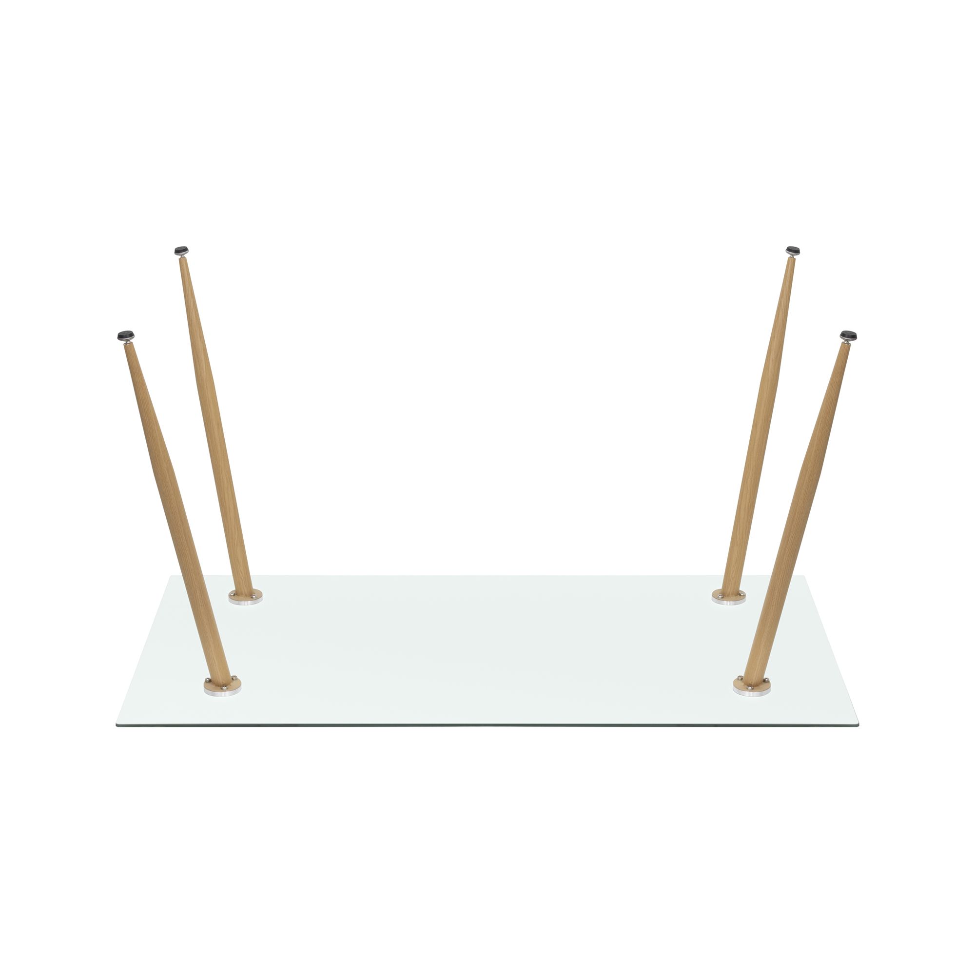 Esszimmer-Tisch BEALE | Tischplatte: Transparentes Glas | Beine: Holz Esszimmer-Tisch BEALE | Tischplatte: Transparentes Glas | Beine: Holz 160 cm