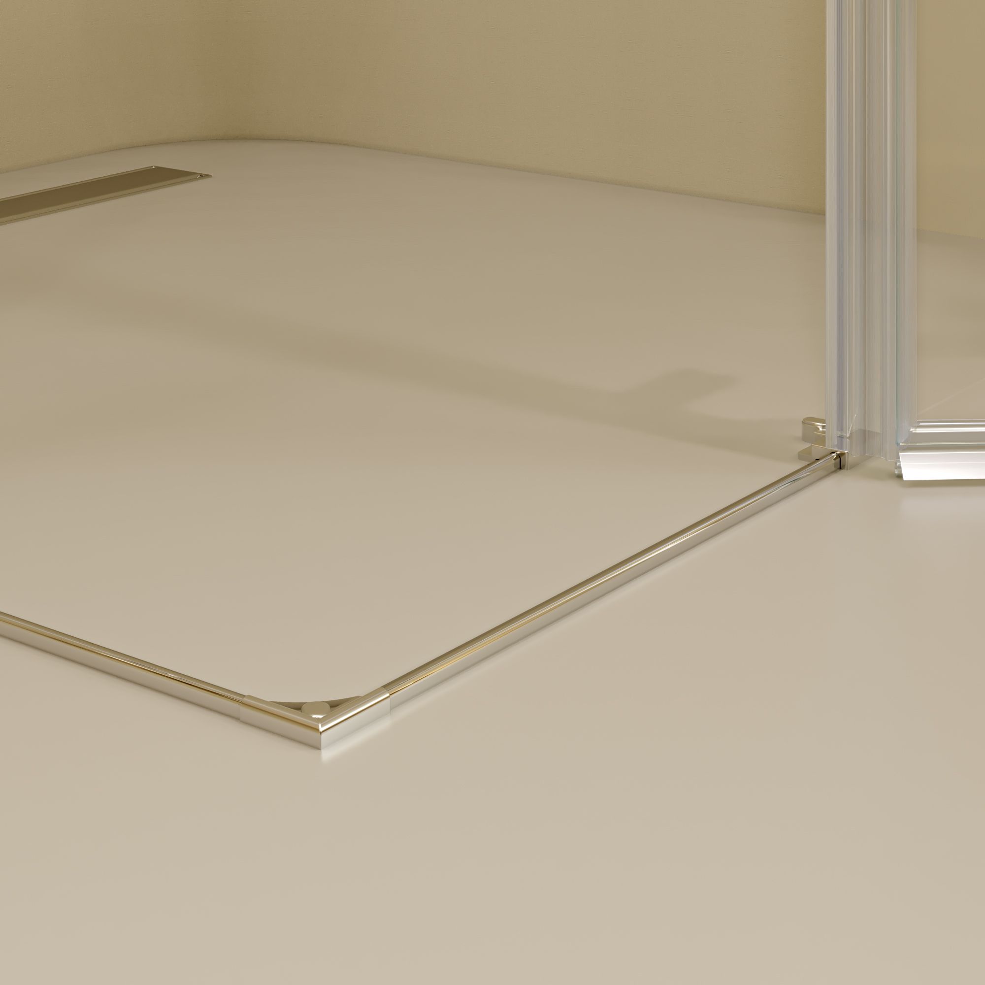 Eckeinstieg Alice mit Klapptüren aus teilsatiniertem ESG Sicherheitsglas