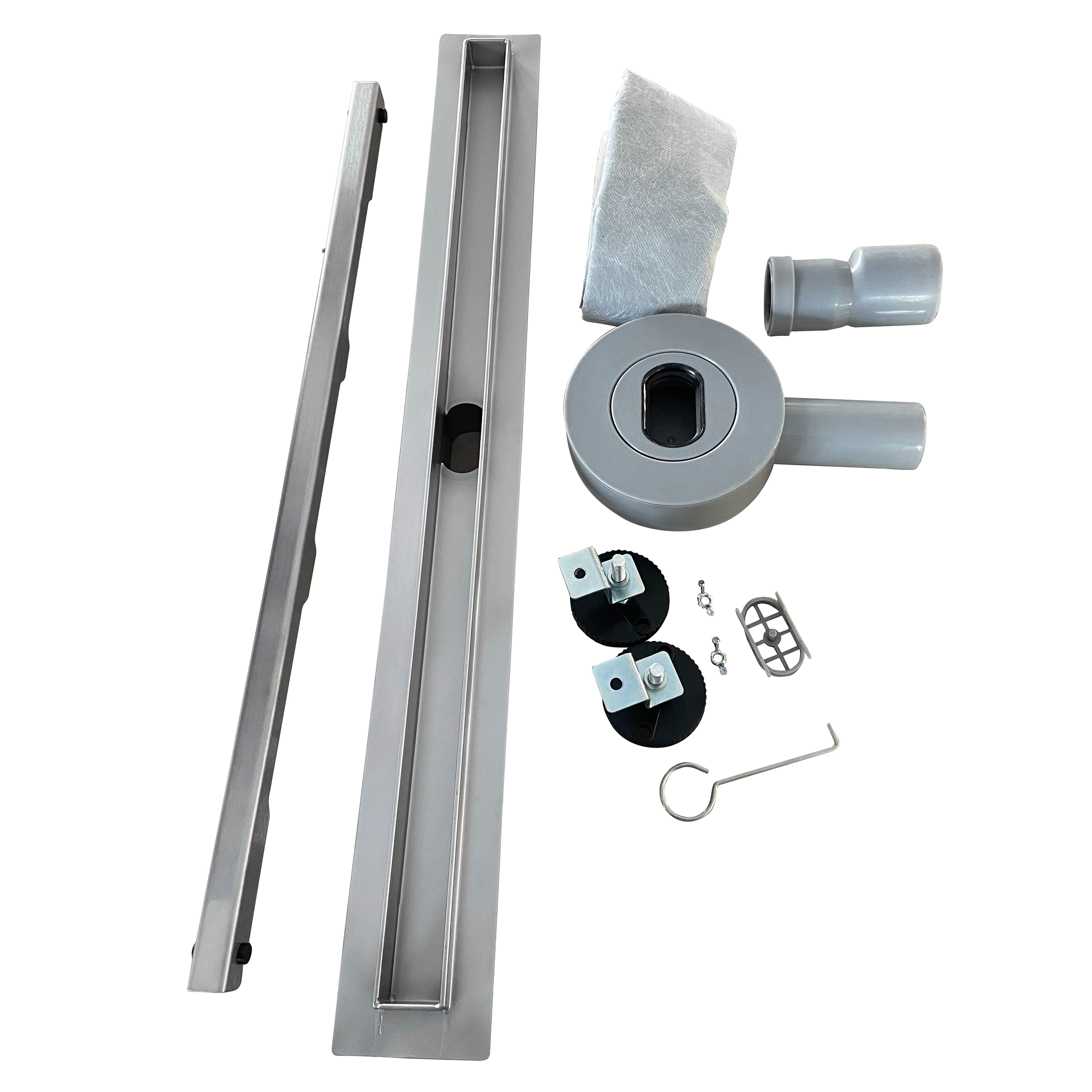 Duschrinne aus Edelstahl mit Randablauf für flache Installation B8 Duschrinne aus Edelstahl mit Randablauf für flache Installation B8