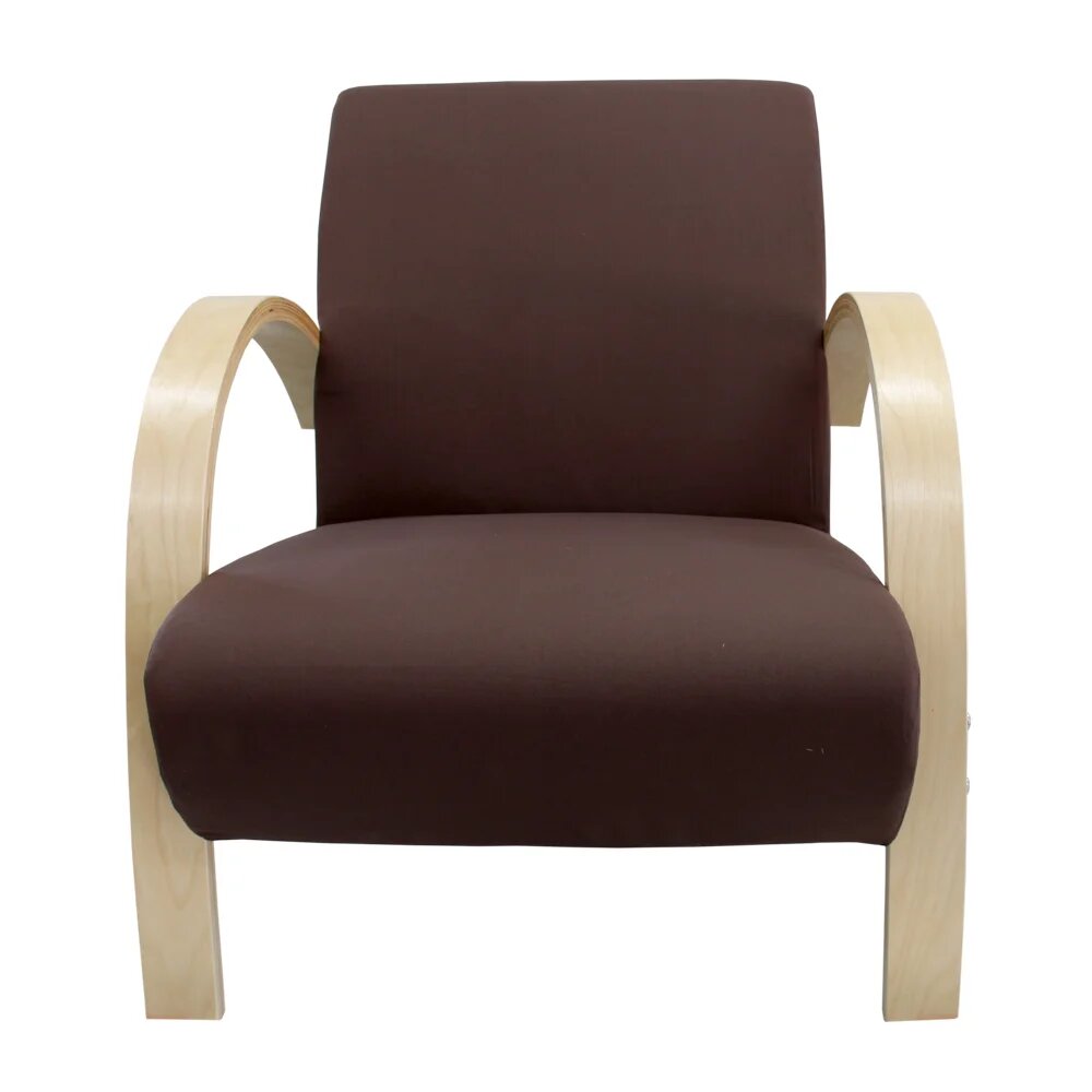 Polstersessel Lounge Sessel mit hochwertigem gepolsterten Stoffbezug - Dunkelbraun