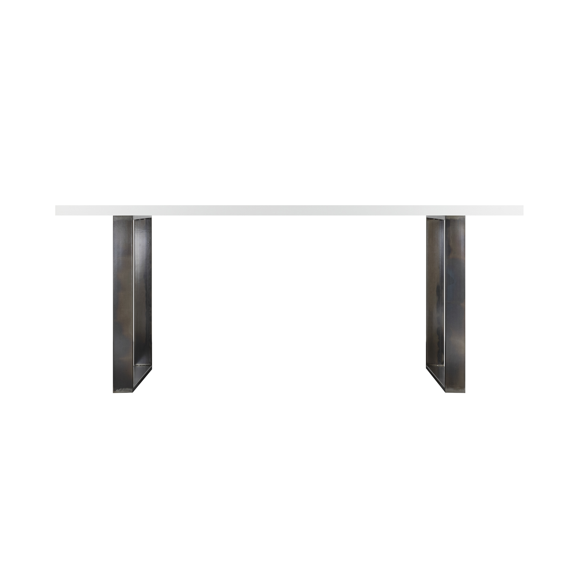 Esszimmertisch MACON Kufentisch Holztisch Esstisch - Weiß + Industrial 140x 80 cm