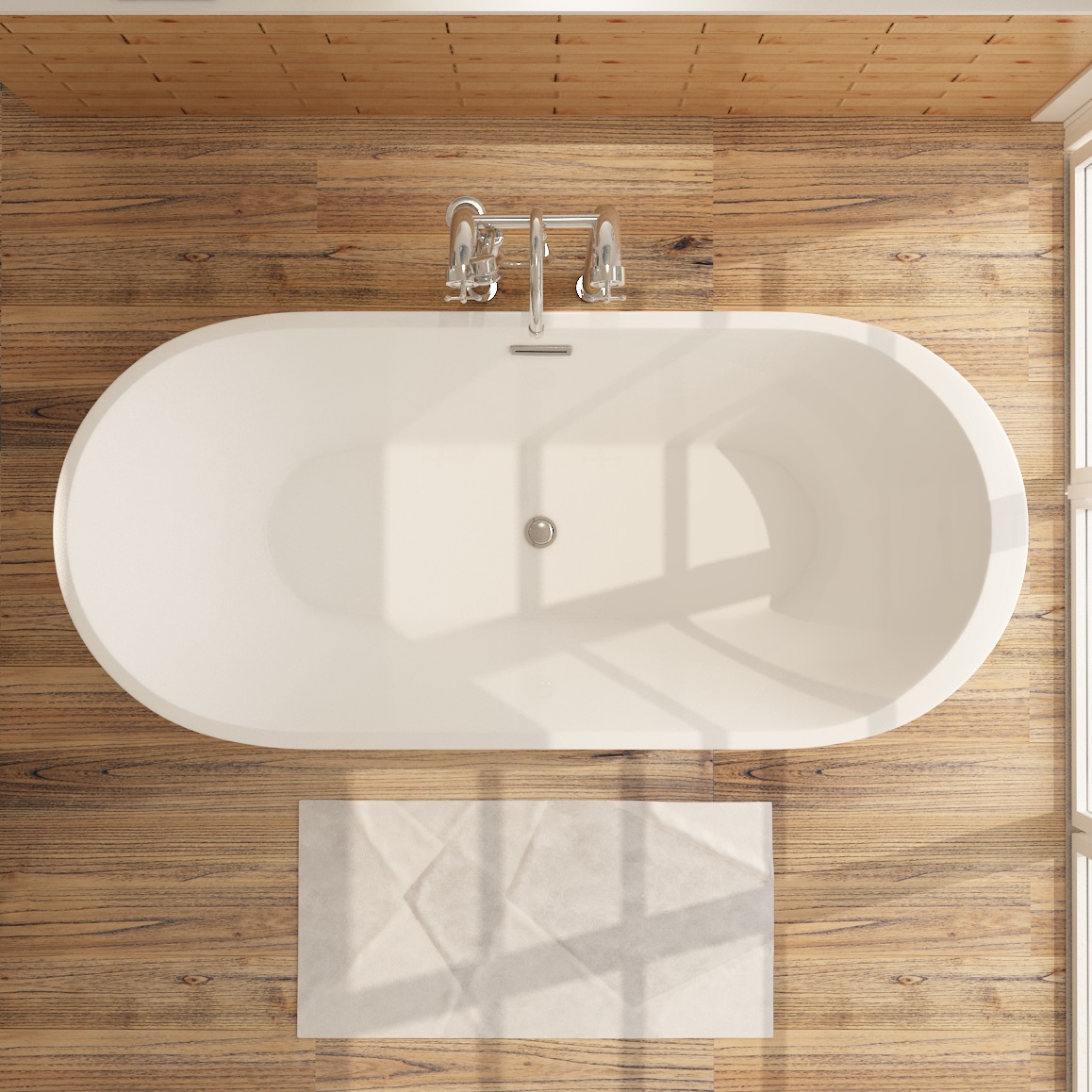 Badewanne aus Sanitäracryl Bienne - 170 x 80 x 58 cm