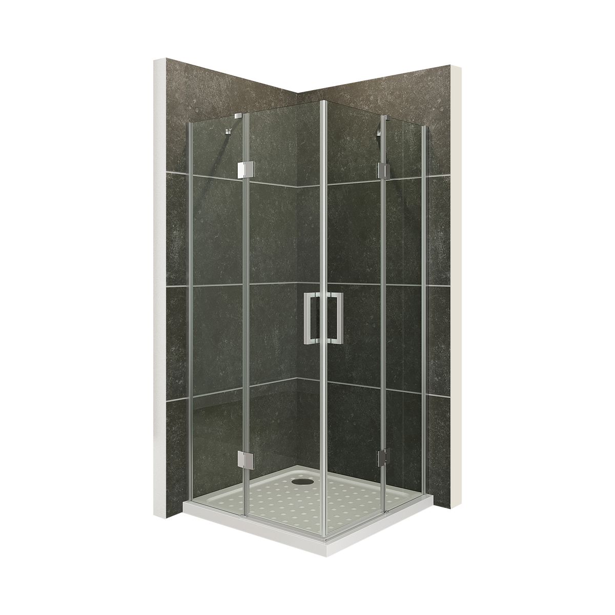 Eckeinstieg Celine mit Klapptüren aus ESG Sicherheitsglas Eckeinstieg Celine mit Klapptüren aus ESG Sicherheitsglas