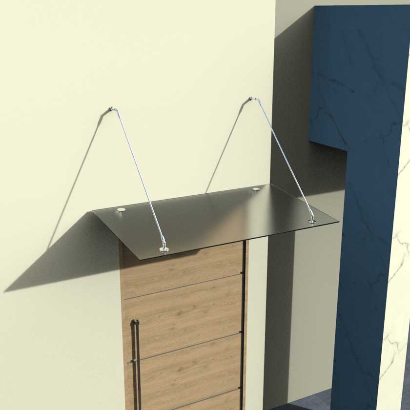 Glasvordach Edelstahl Türvordach Glas Halterung Haustür Satiniert VSG - diverse Größen Glasvordach Edelstahl Türvordach Glas Halterung Haustür Satiniert VSG - diverse Größen