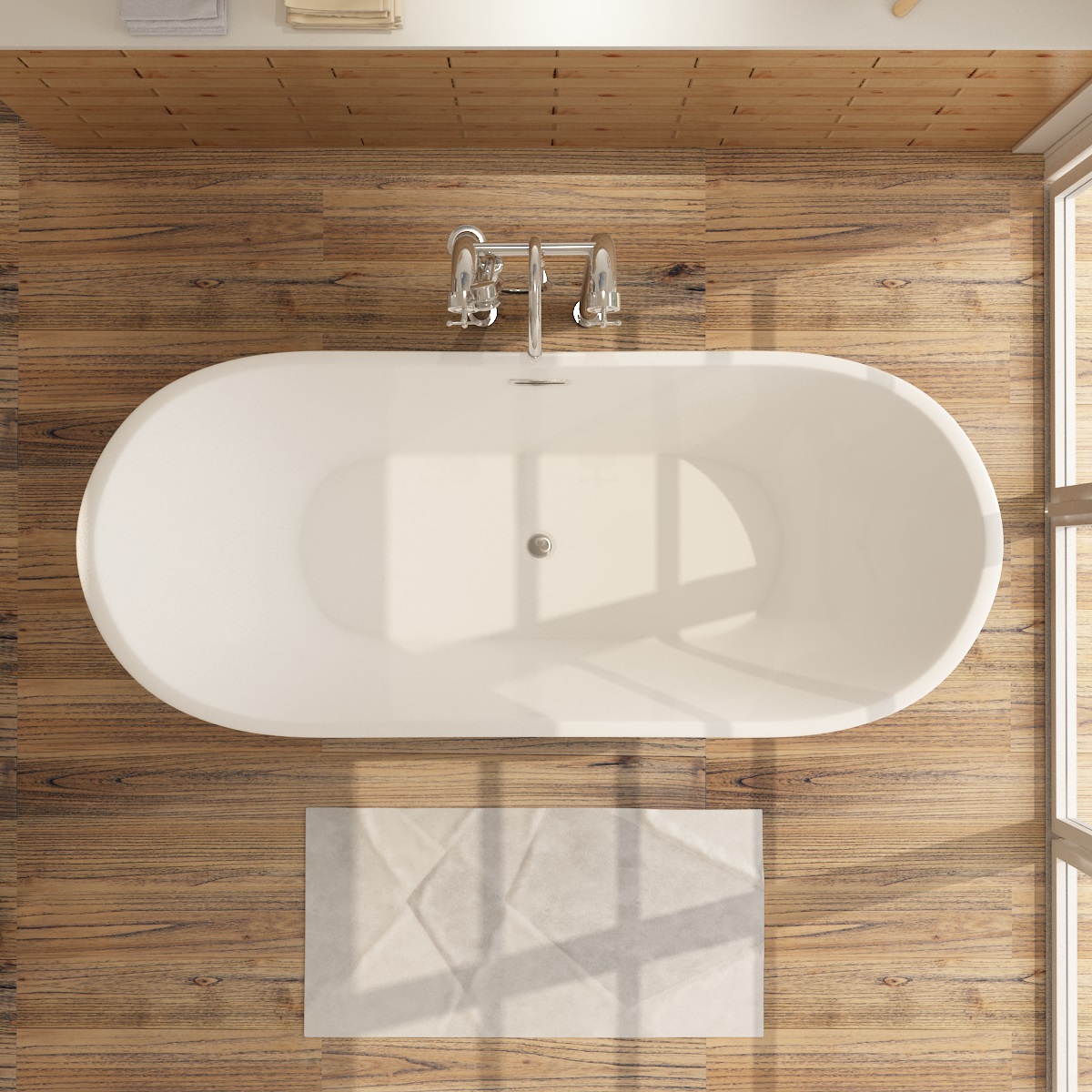 Schwarz-weiße Badewanne aus Sanitäracryl Lugano - 3 GRÖßEN