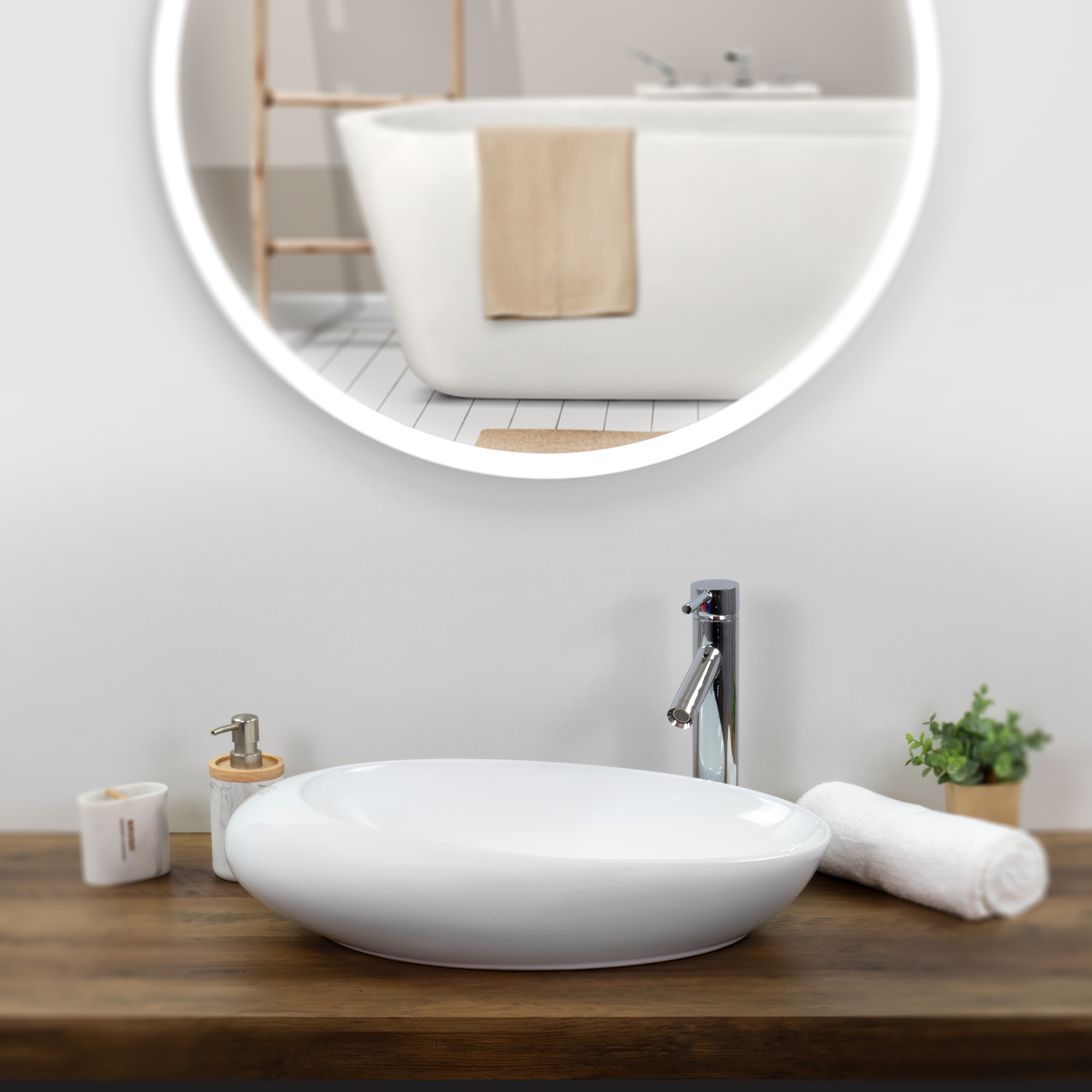 Design Keramik Waschbecken Aso in Weiß