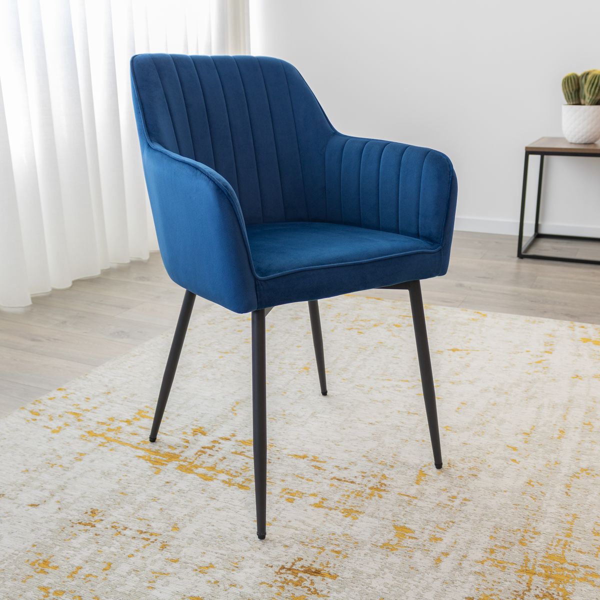 Esszimmerstuhl Wohnzimmerstuhl Dahlia Blau aus Kunstleder Esszimmerstuhl Wohnzimmerstuhl Dahlia Blau aus Kunstleder