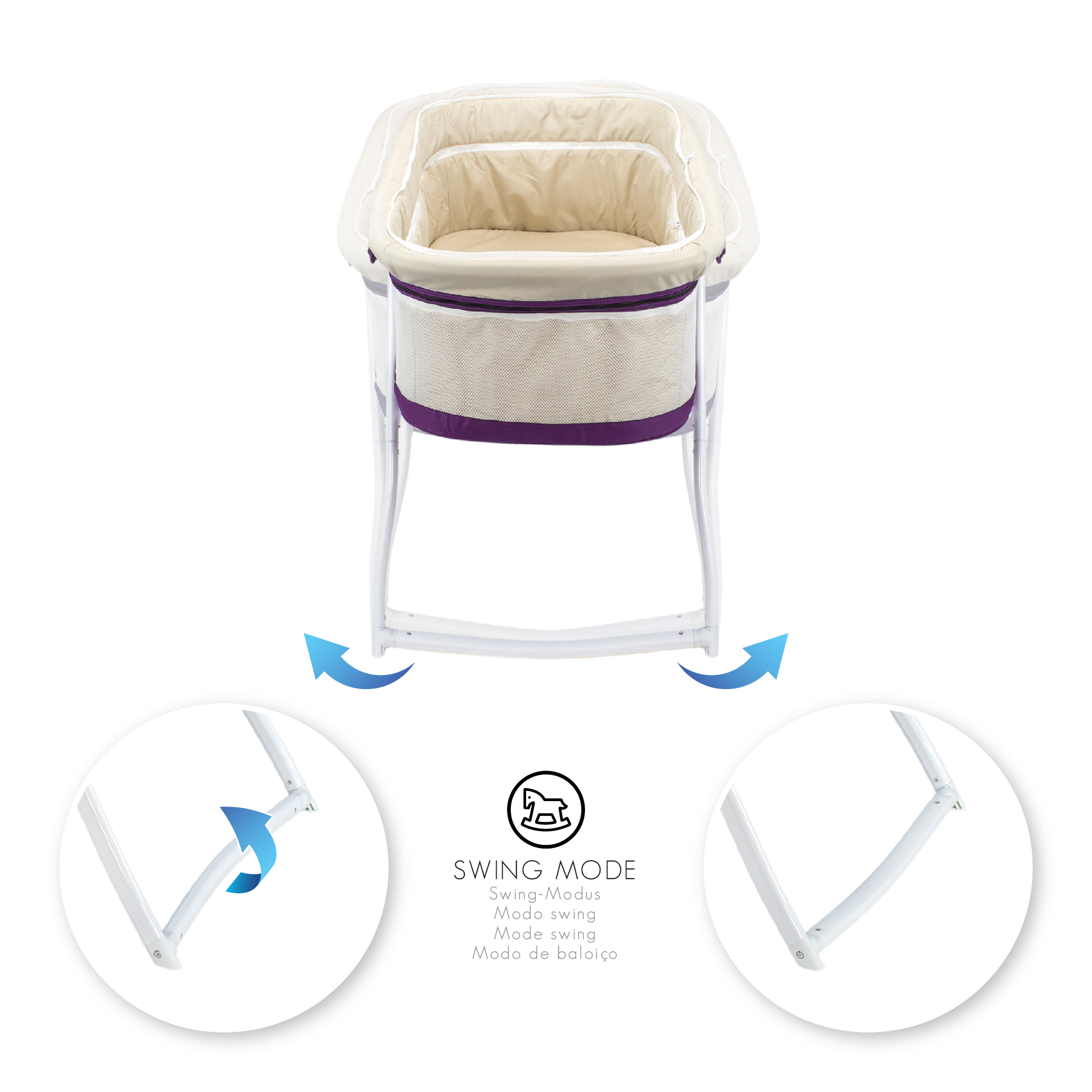 Reisebett BEBITO inkl. Moskitohaube und Tragetasche Violett