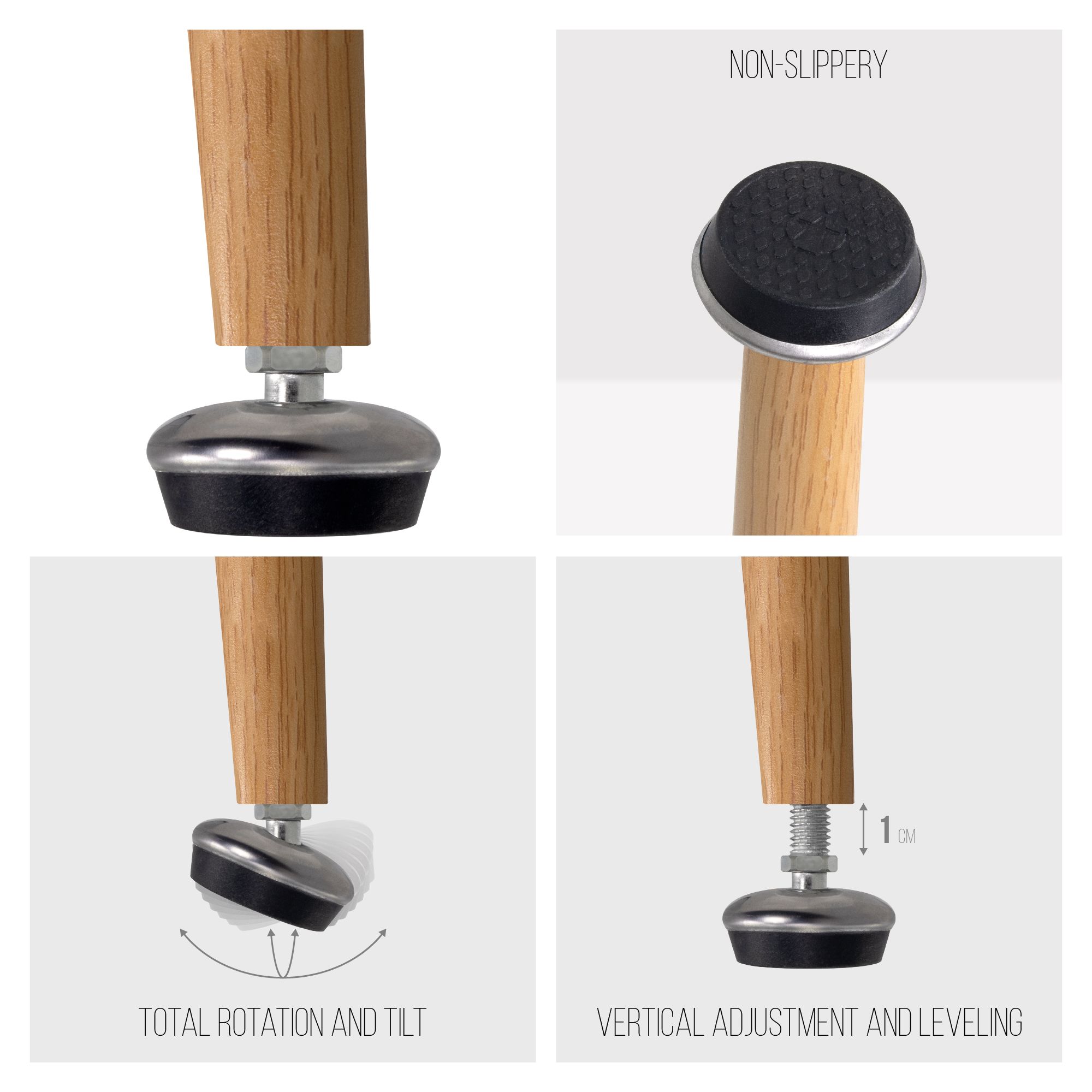 Esszimmer-Tisch BEALE | Tischplatte: Transparentes Glas | Beine: Holz 160 cm