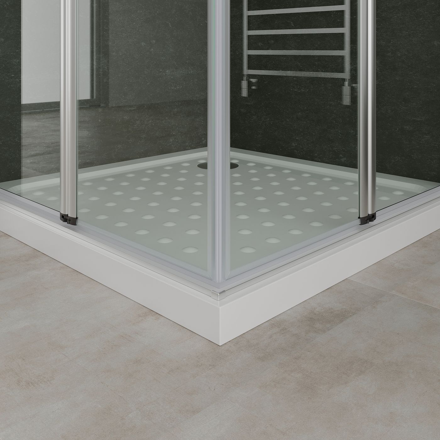 Eckeinstieg Alina mit Falttüren aus ESG Sicherheitsglas