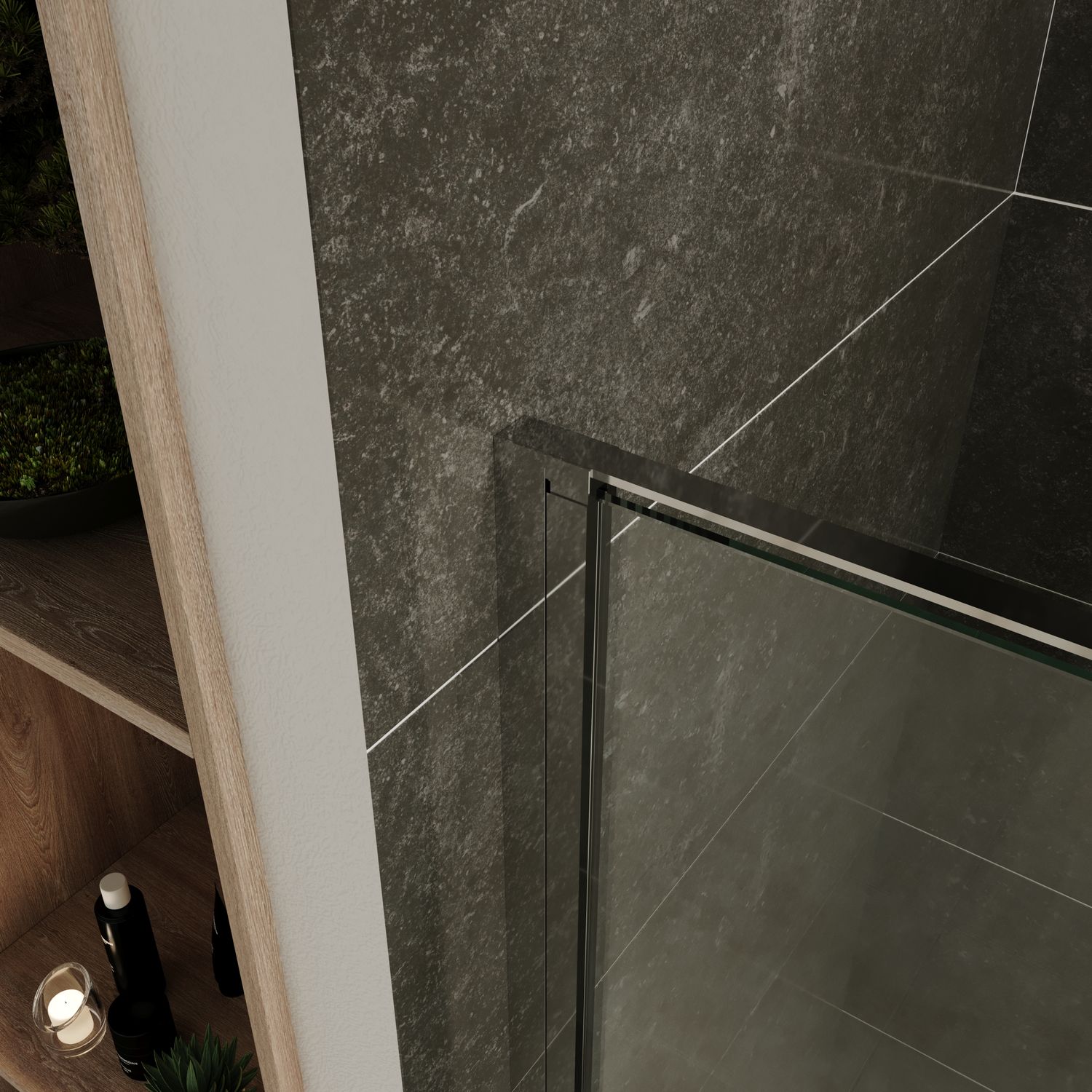 Fronteinstieg Nicole mit Klapptür aus 8 mm ESG Sicherheitsglas