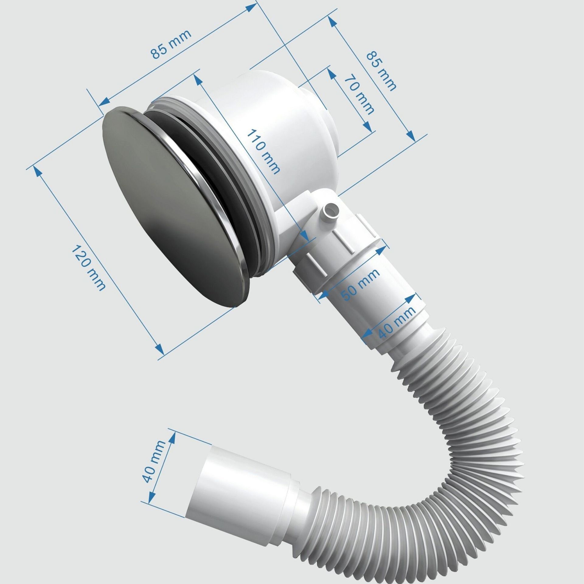 Duschwanne Shimmer in Weiß aus Sanitäracryl inkl. Ablaufgarnitur - 95x95 cm