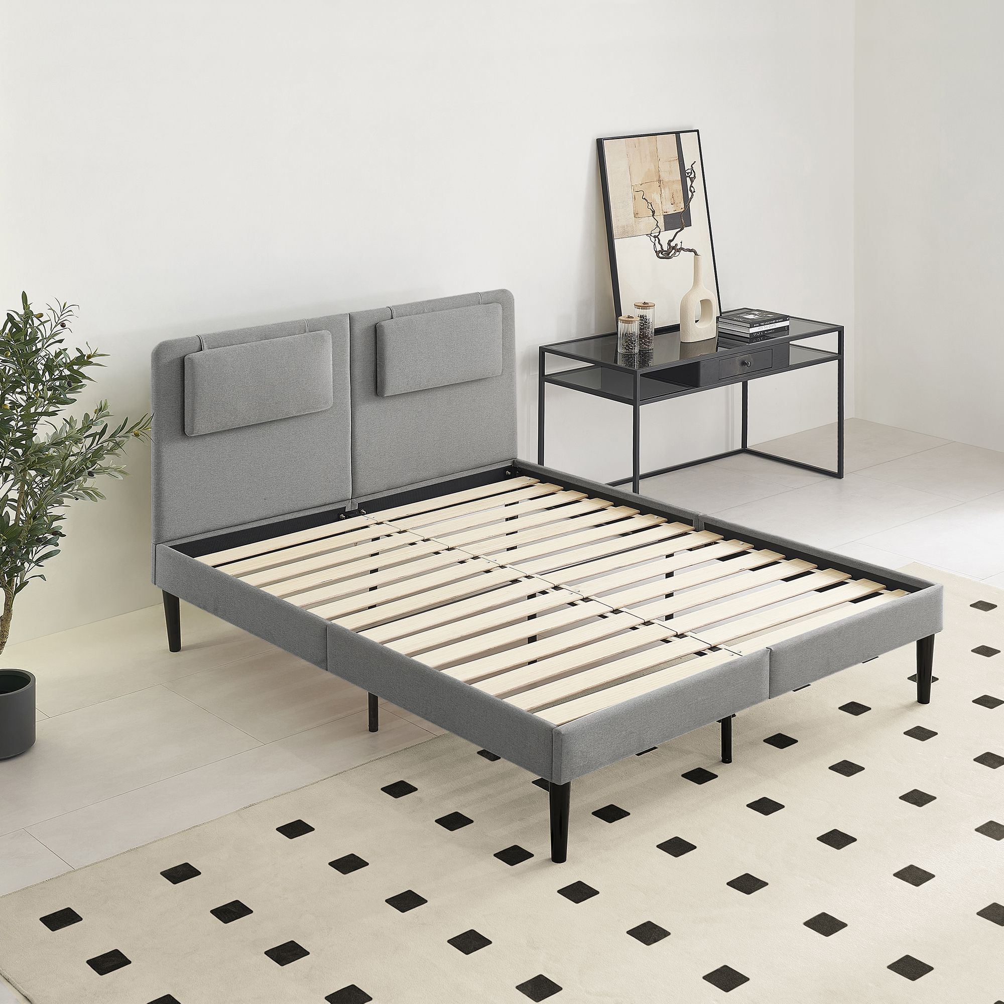 Design Polsterbettt Emily in Grau Design Polsterbettt Emily in Grau 180cm-200cm