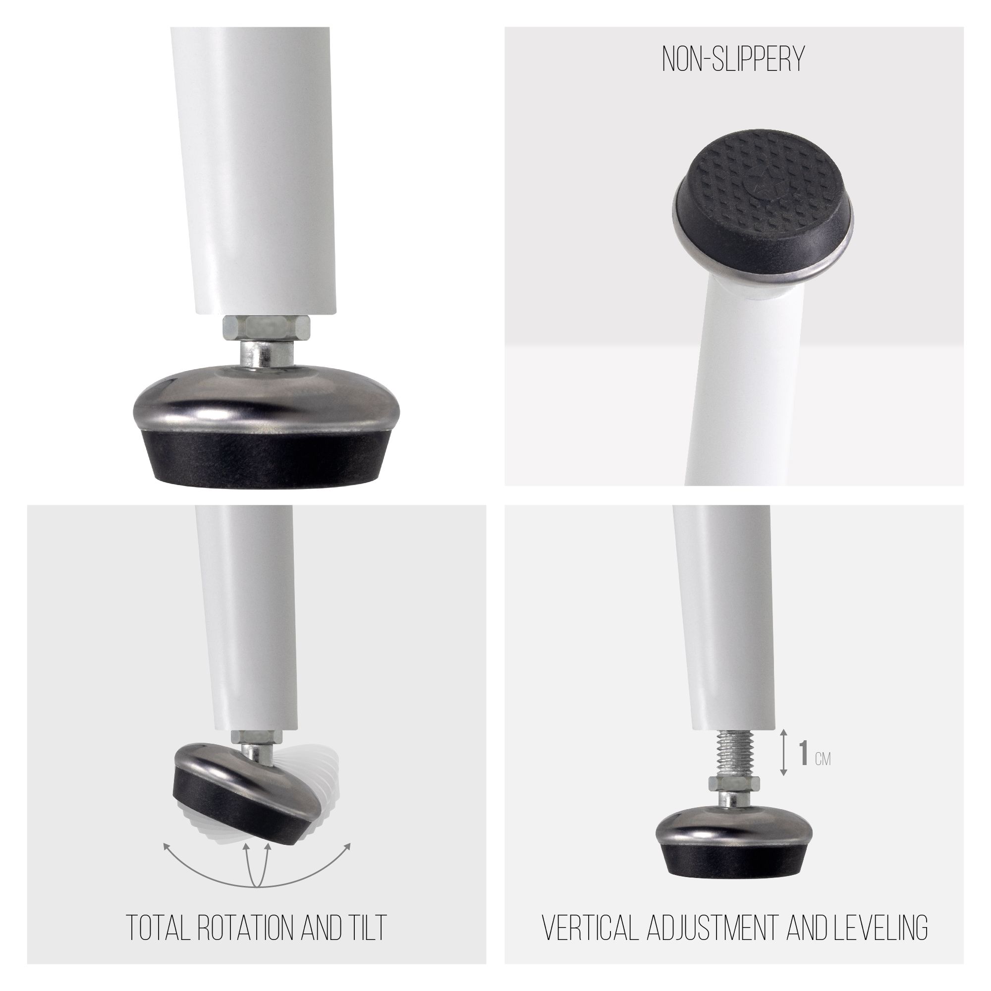 Esszimmer-Tisch BEALE | Tischplatte: Transparentes Glas | Beine: Weiß 160 cm