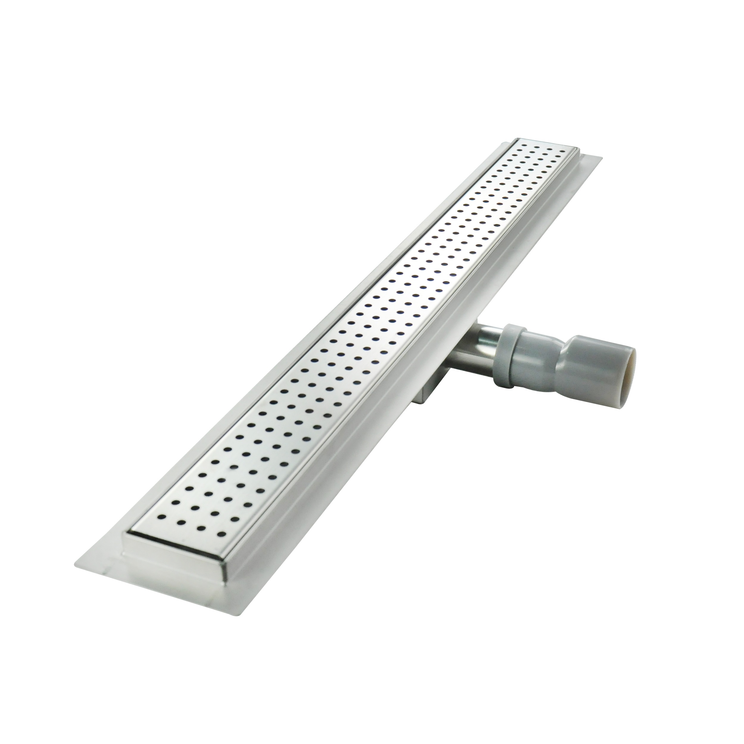 Duschrinne R7 aus Edelstahl für flache Installation mit Quadratmuster