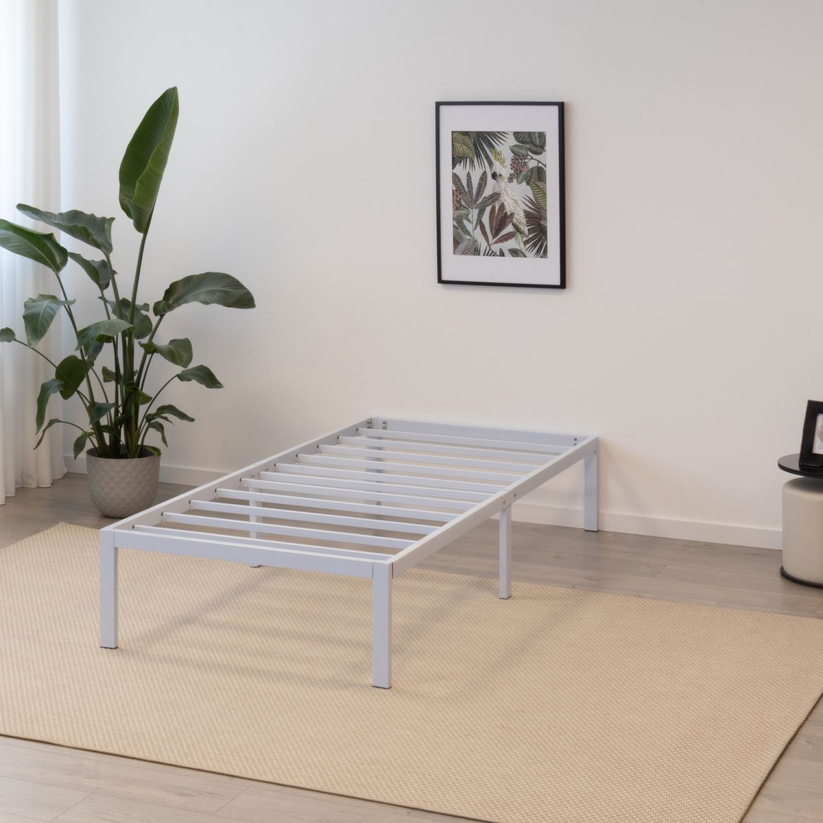 Gästebett Metallbett Bettgestell Sappho White mit Stauraum
