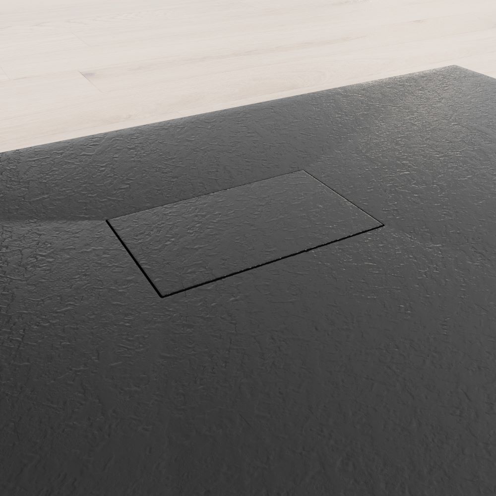 SMC Duschwanne Boreal in Stein-Optik inkl. Ablaufgarnitur - Schwarz 90x120 cm SMC Duschwanne Boreal in Stein-Optik inkl. Ablaufgarnitur - Schwarz 90x120 cm